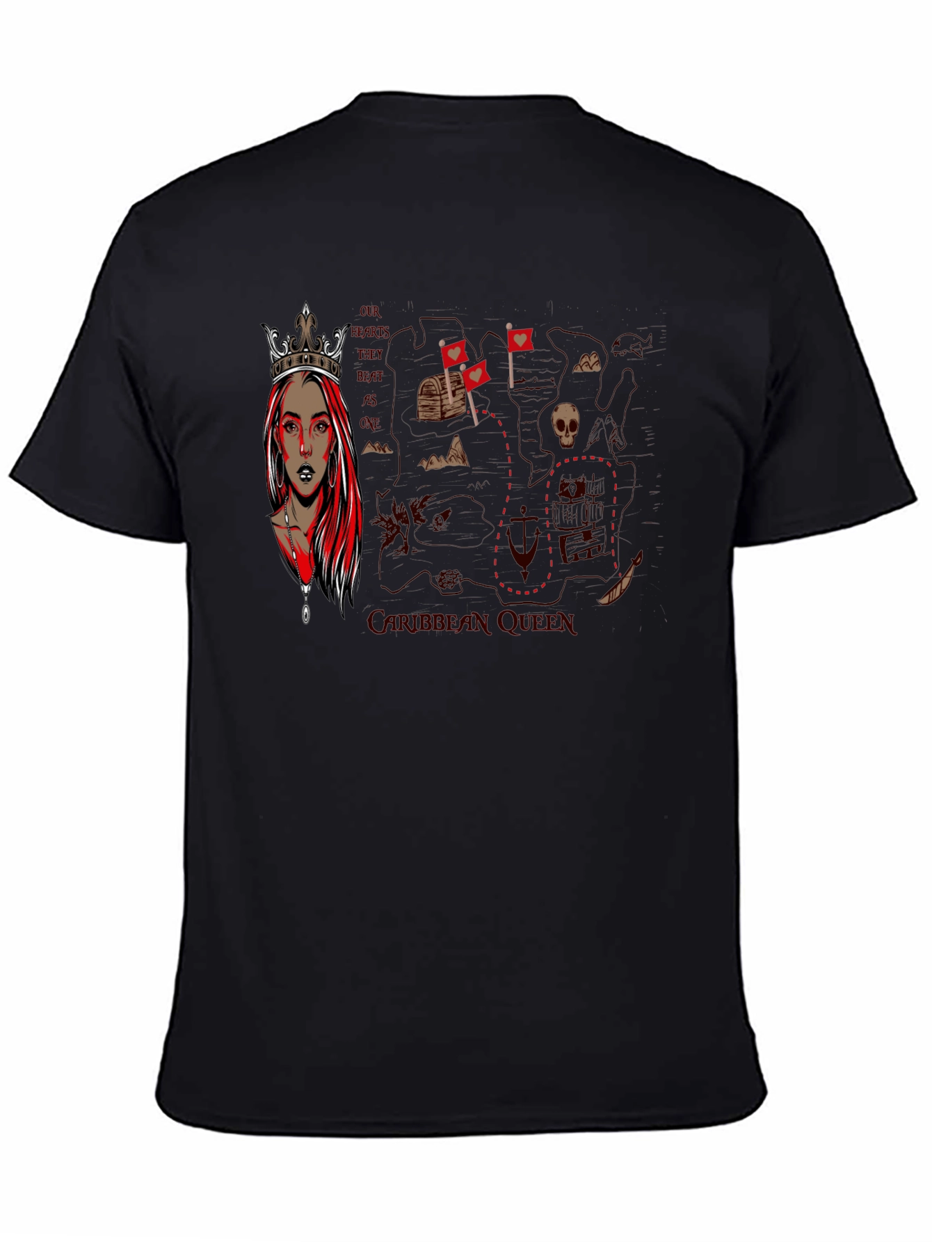 Queen Pirate Map Graphic T-Shirt