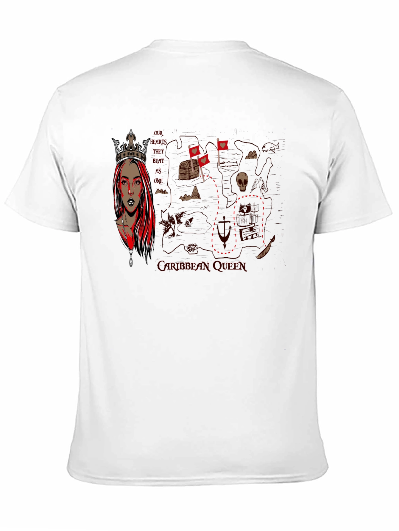 Queen Pirate Map Graphic T-Shirt
