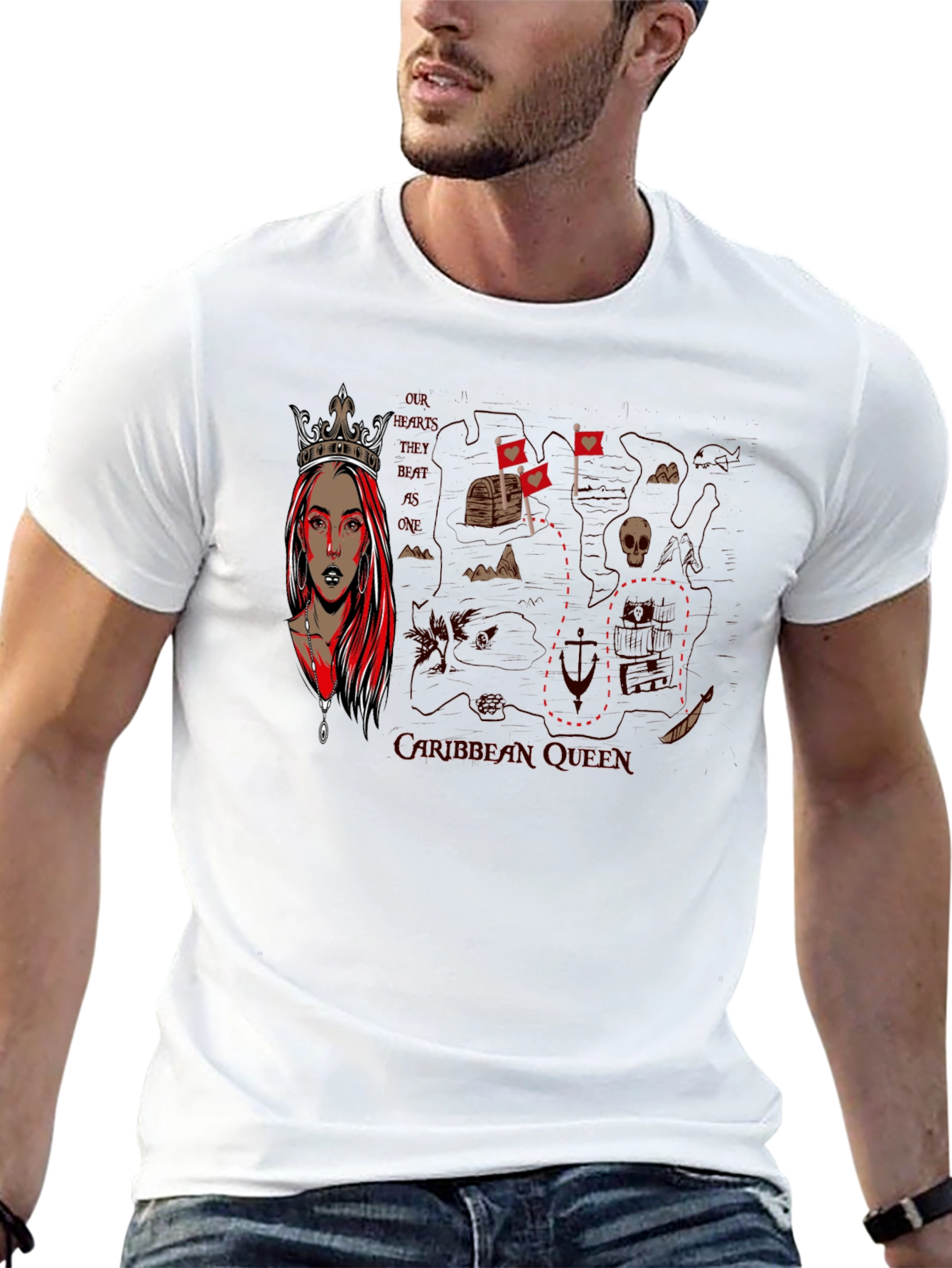 Queen Pirate Map Graphic T-Shirt
