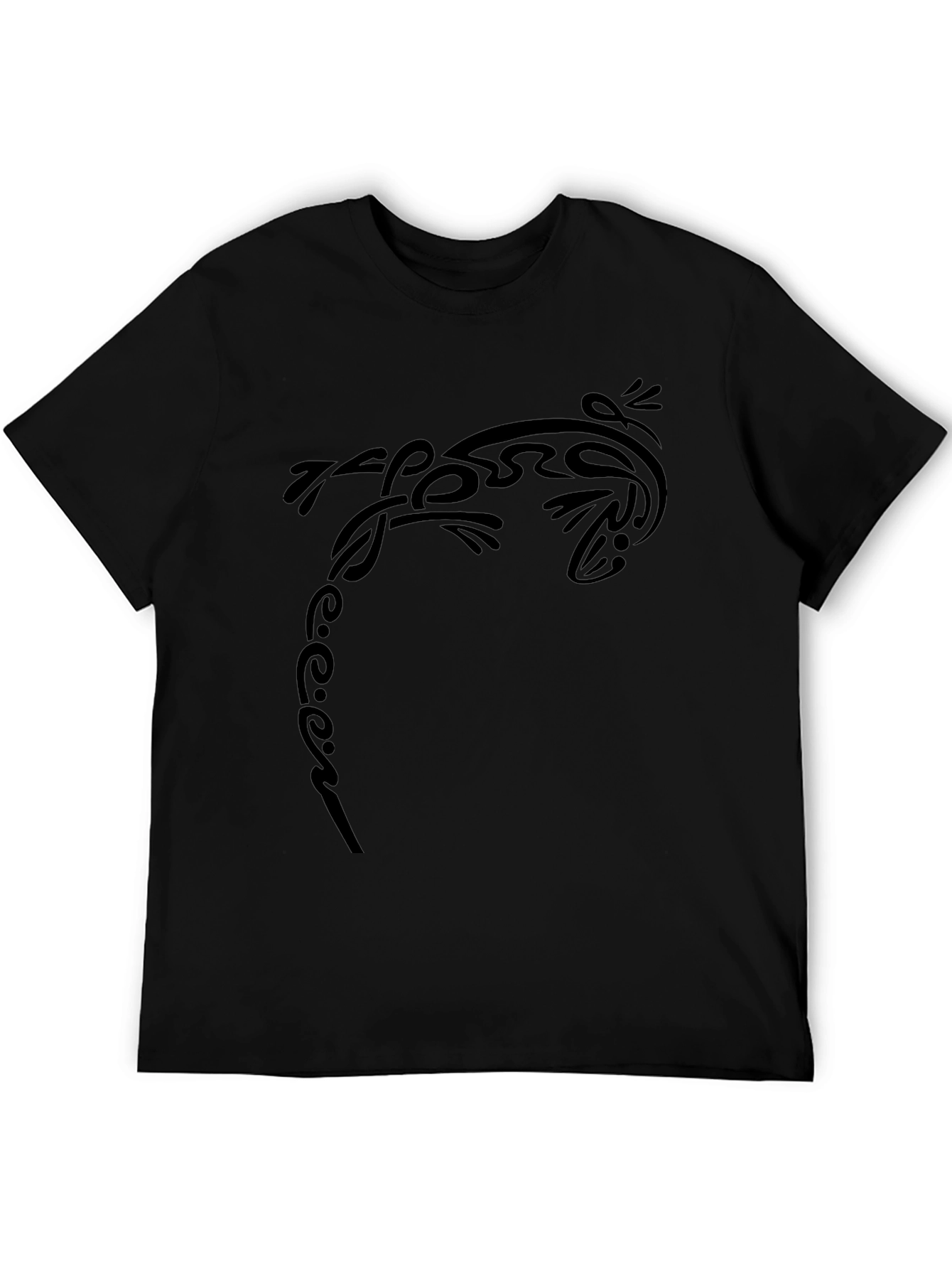 Tribal Lizard Tee - Black Graphic Print
