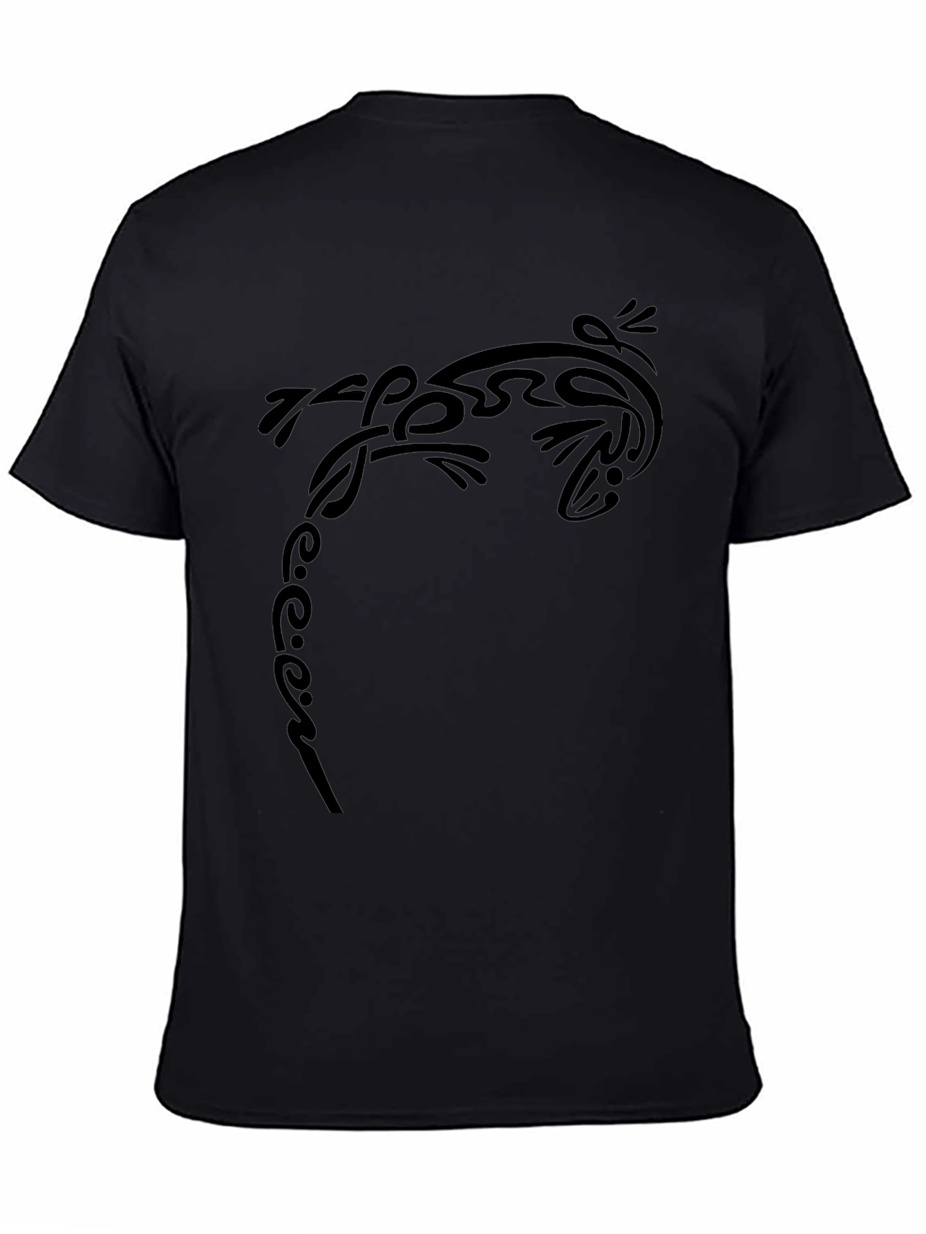 Tribal Lizard Tee - Black Graphic Print