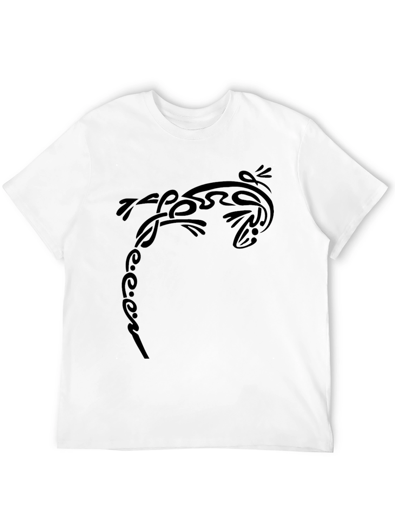 Tribal Lizard Tee - Black Graphic Print