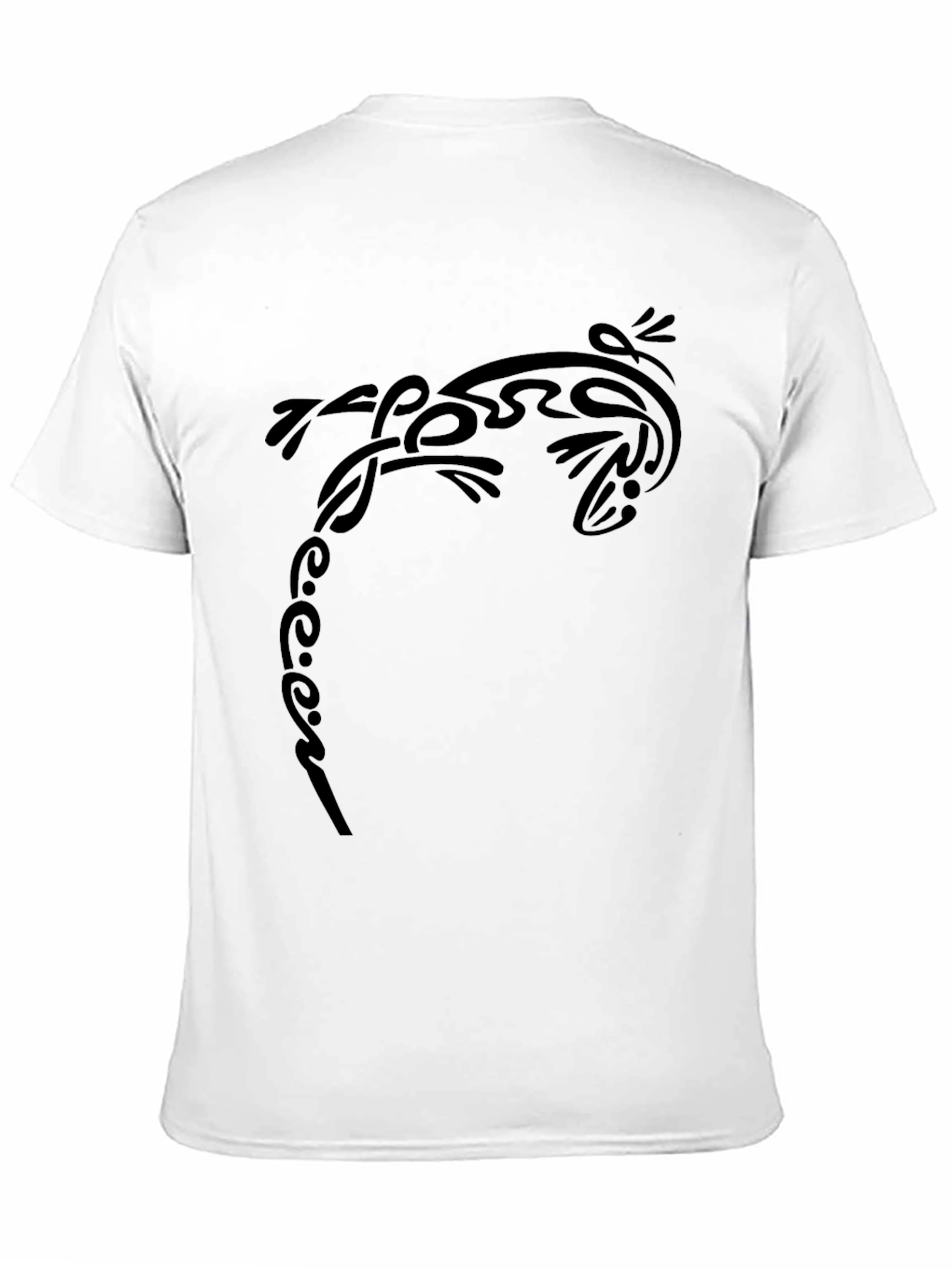 Tribal Lizard Tee - Black Graphic Print