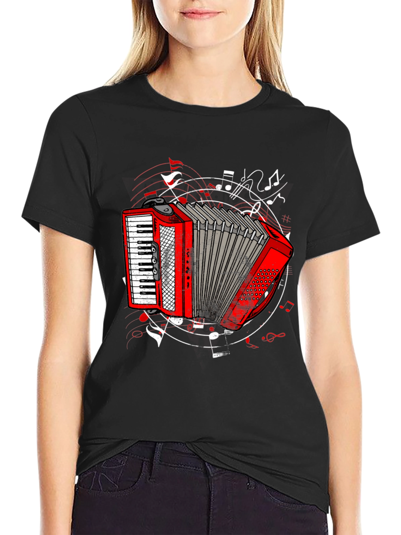 Accordion Graphic Black T-Shirt