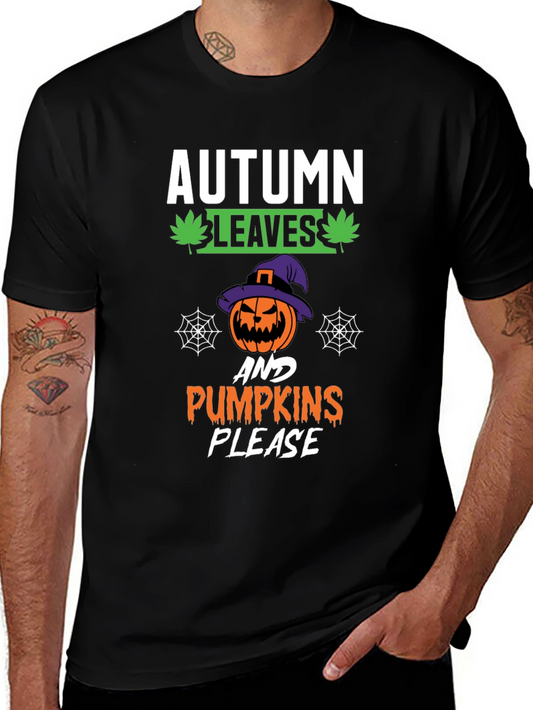 Autumn Leaves Pumpkins Please Halloween T-Shirt