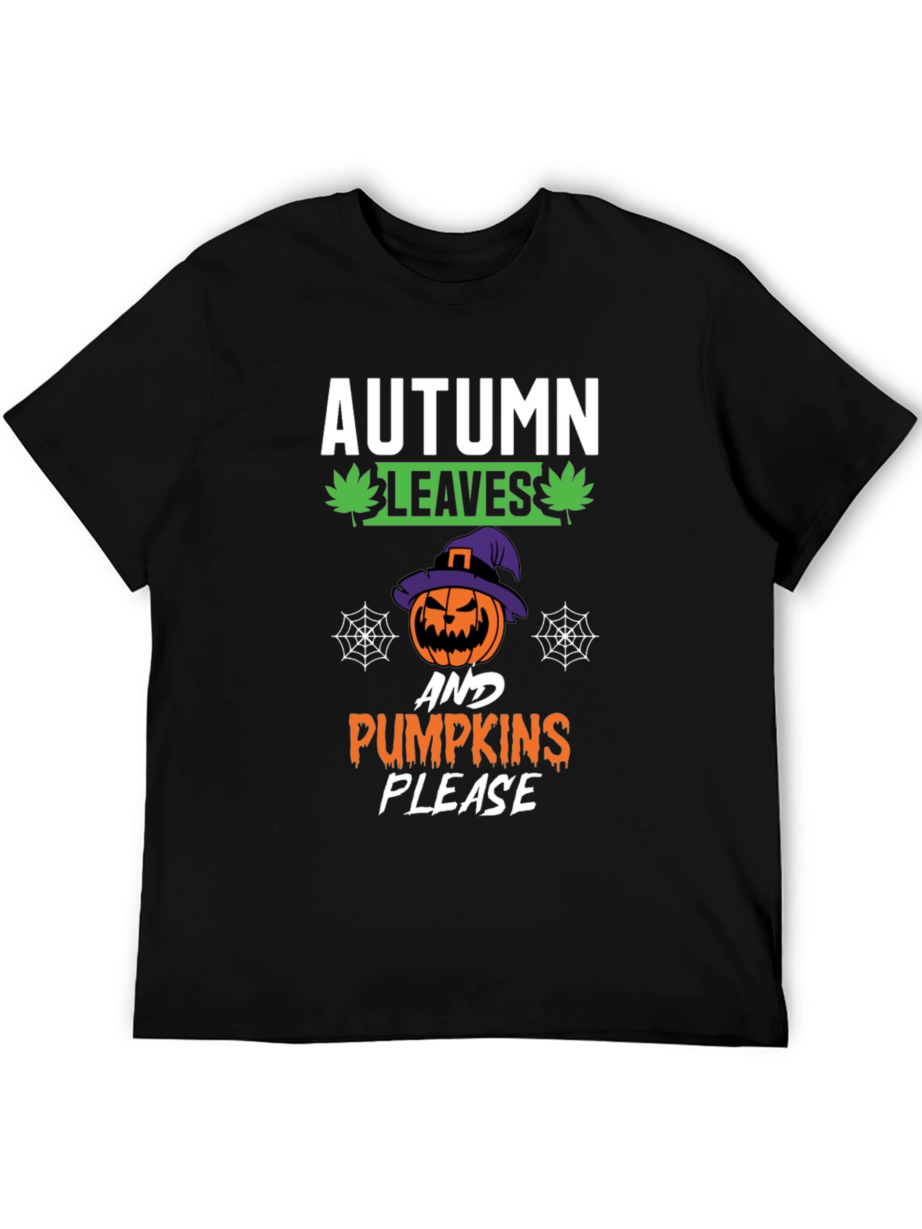 Autumn Leaves Pumpkins Please Halloween T-Shirt
