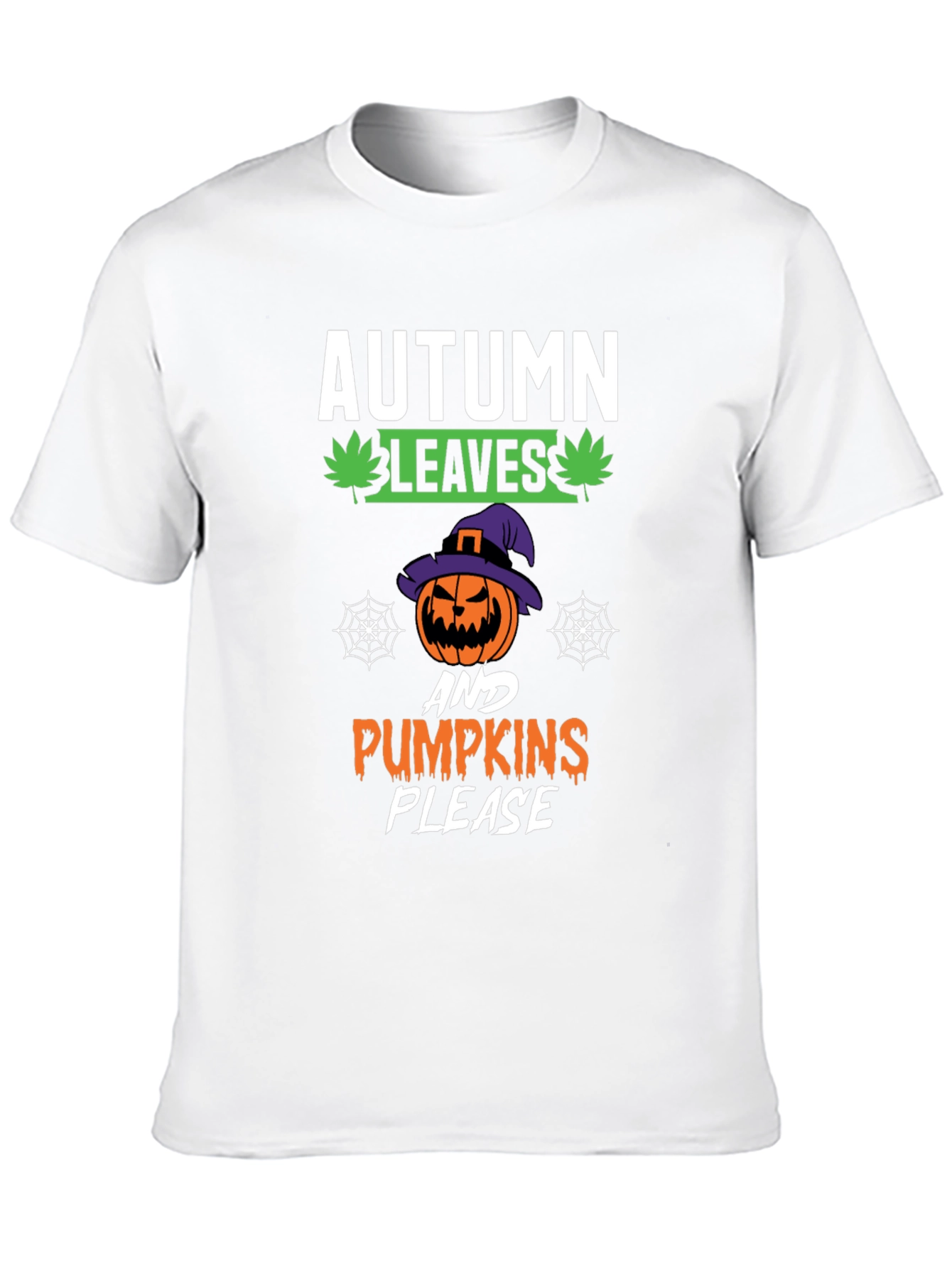Autumn Leaves Pumpkins Please Halloween T-Shirt