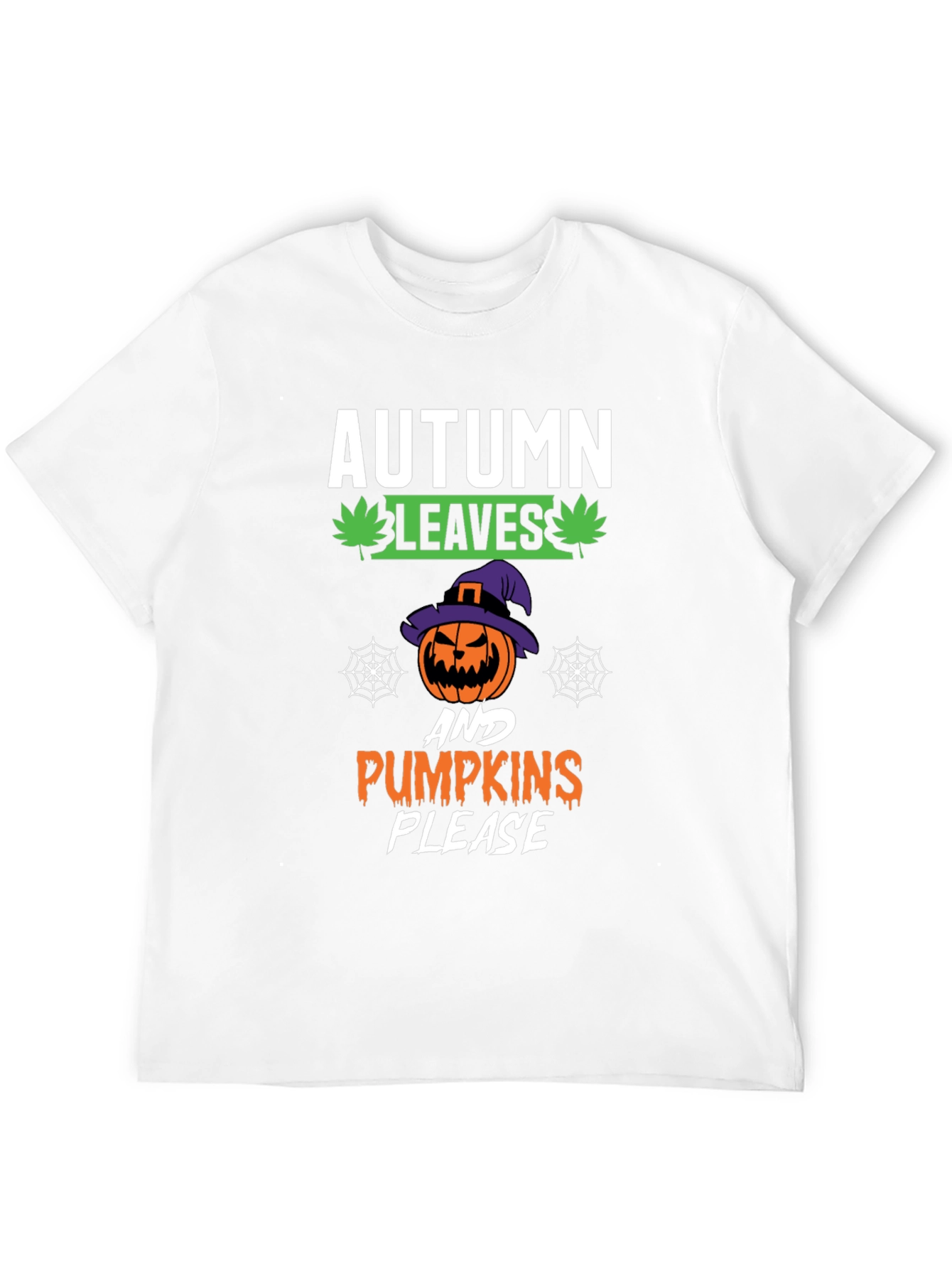 Autumn Leaves Pumpkins Please Halloween T-Shirt