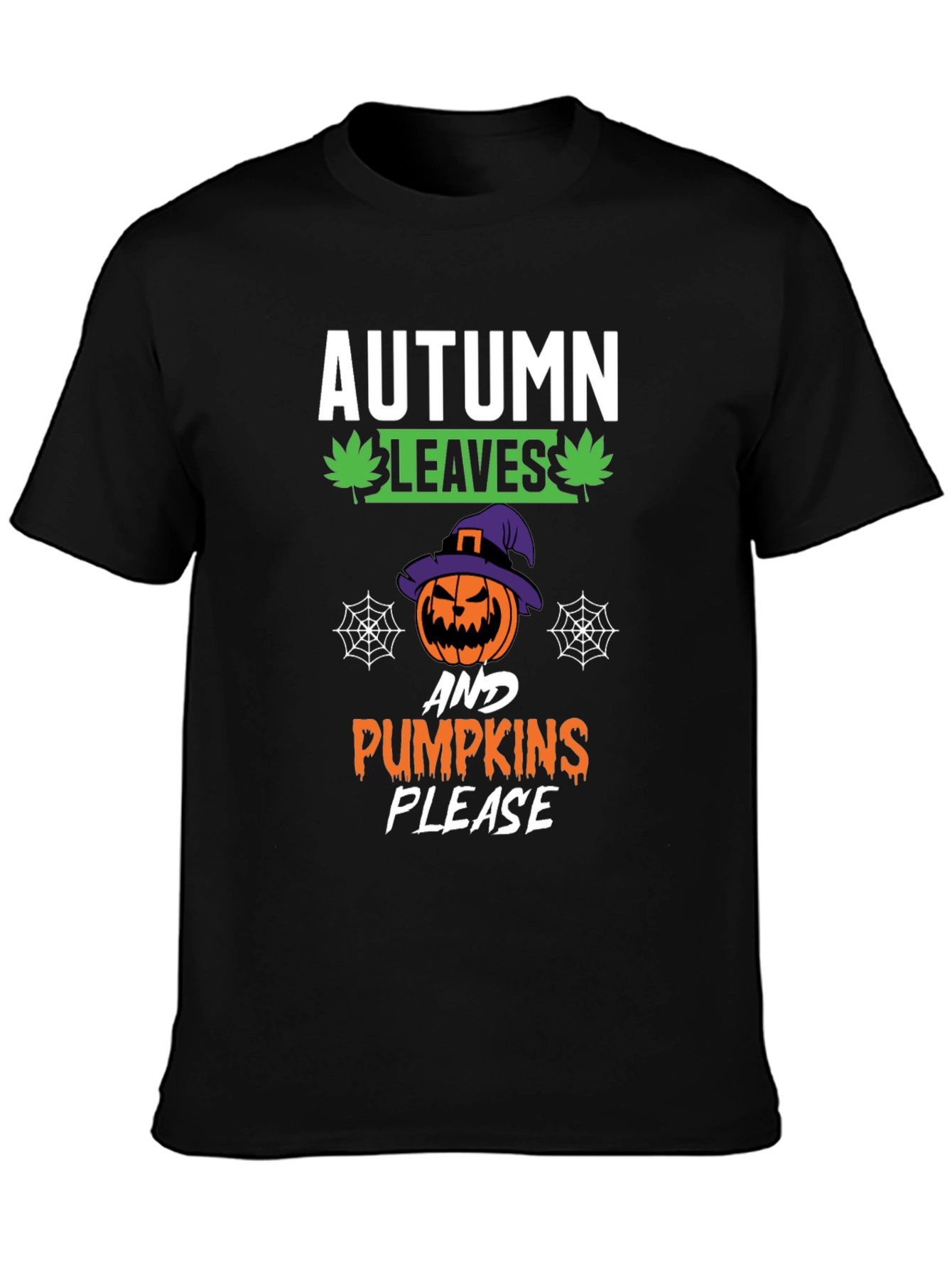 Autumn Leaves Pumpkins Please Halloween T-Shirt