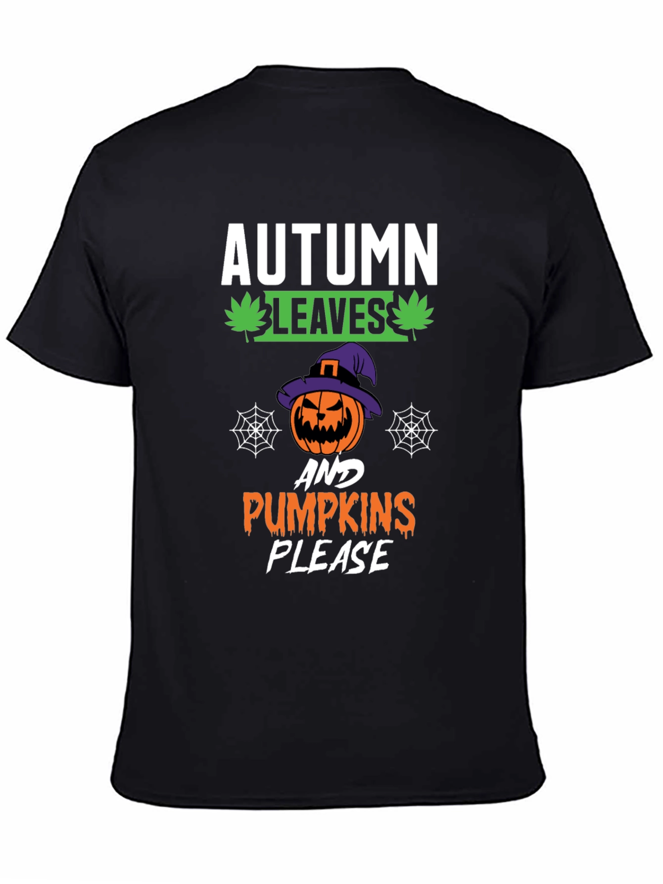 Autumn Leaves Pumpkins Please Halloween T-Shirt