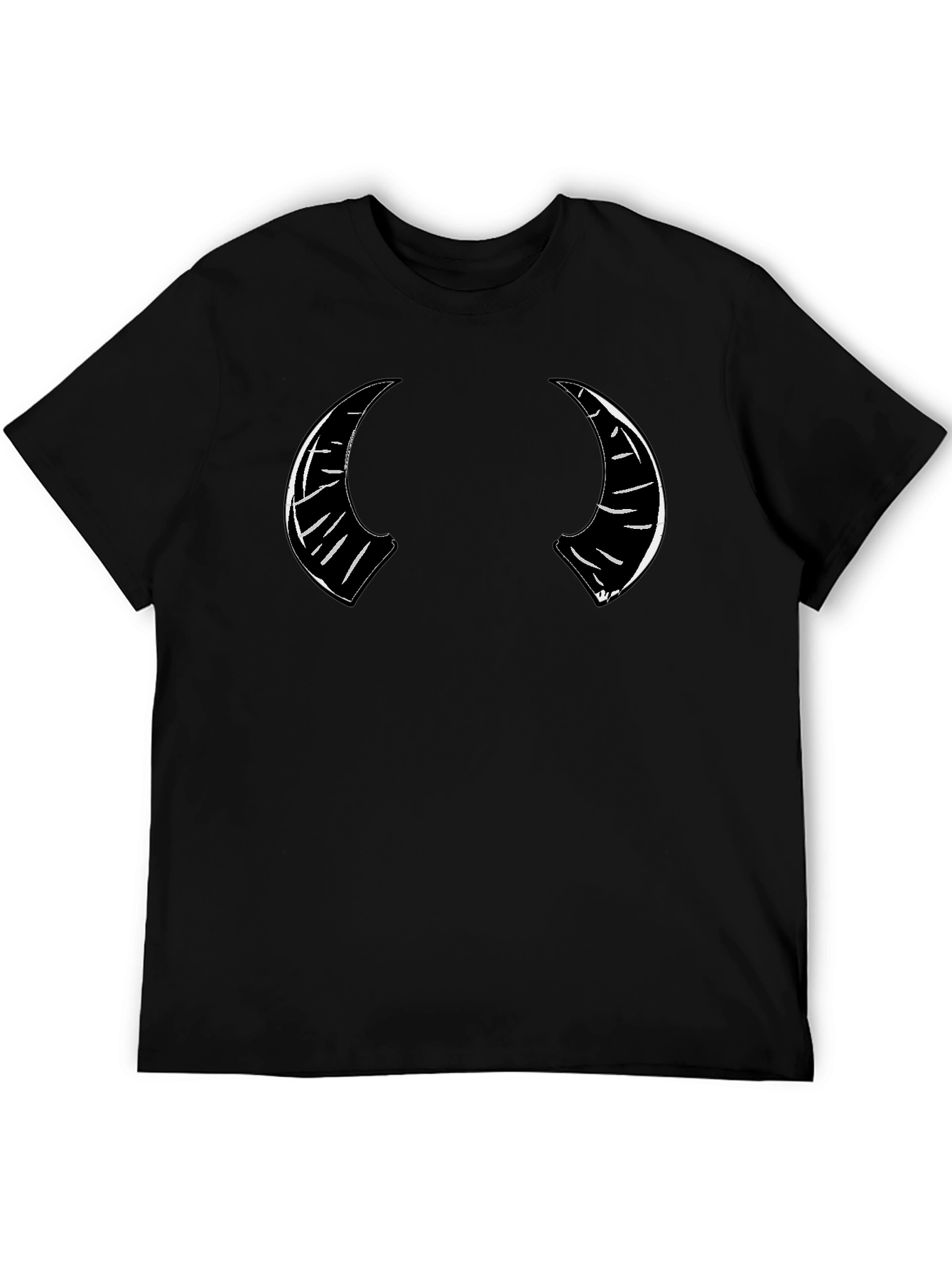 Devil Horns Graphic Print Black T-Shirt