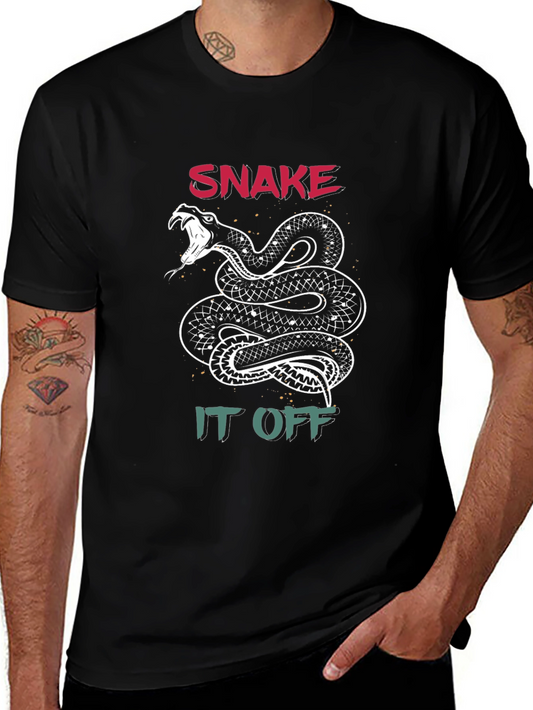 Snake It Off Graphic T-Shirt - Black Crew Neck