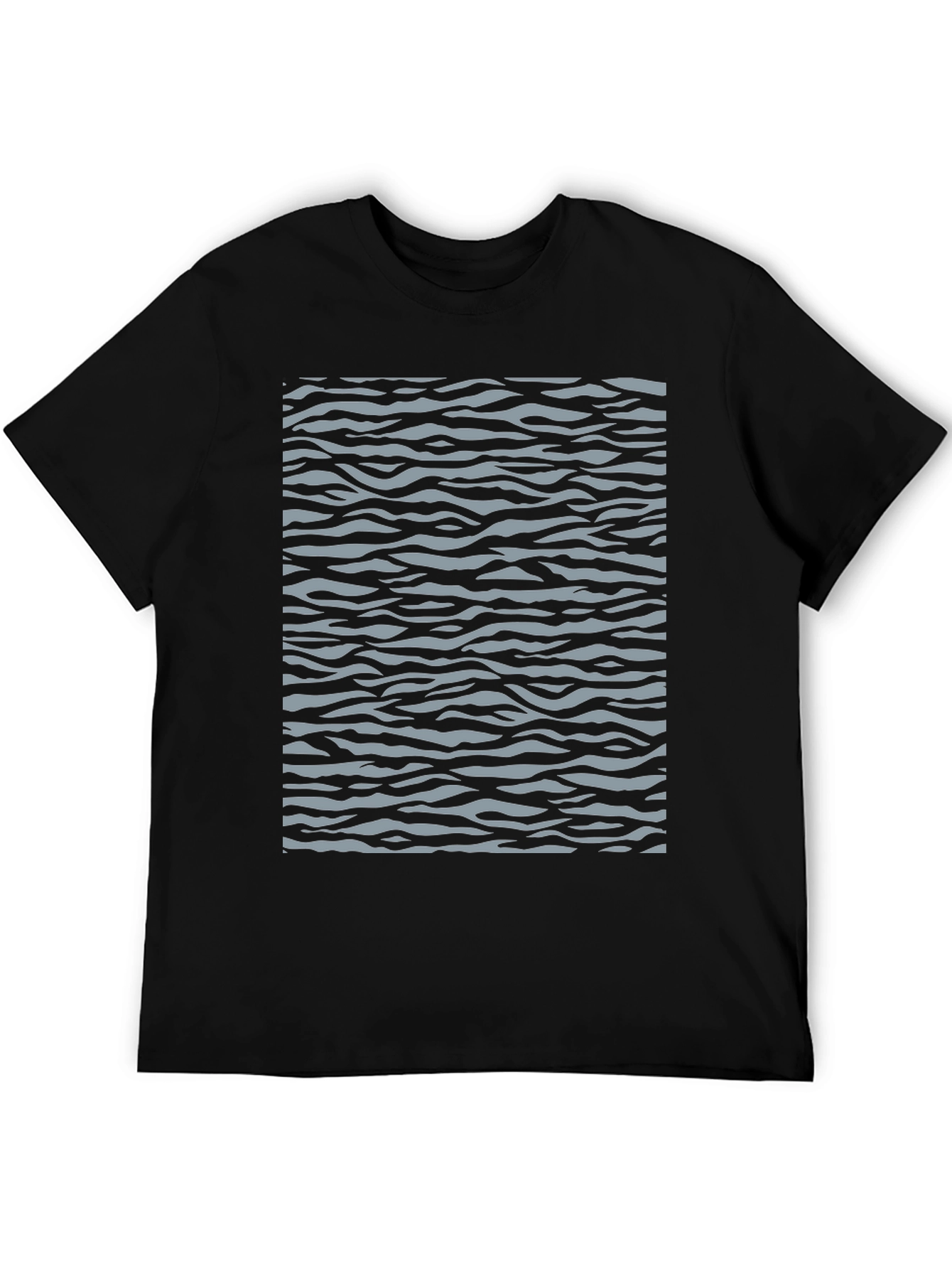 Trendy Zebra Striped Graphic Tee - Black