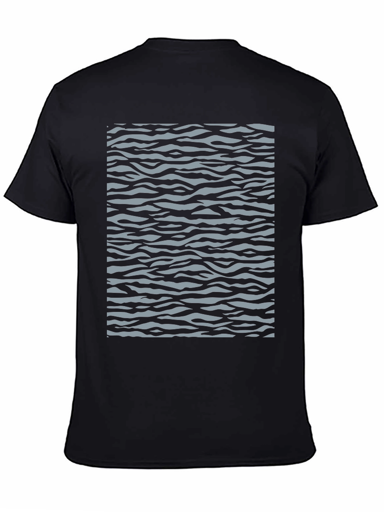 Trendy Zebra Striped Graphic Tee - Black