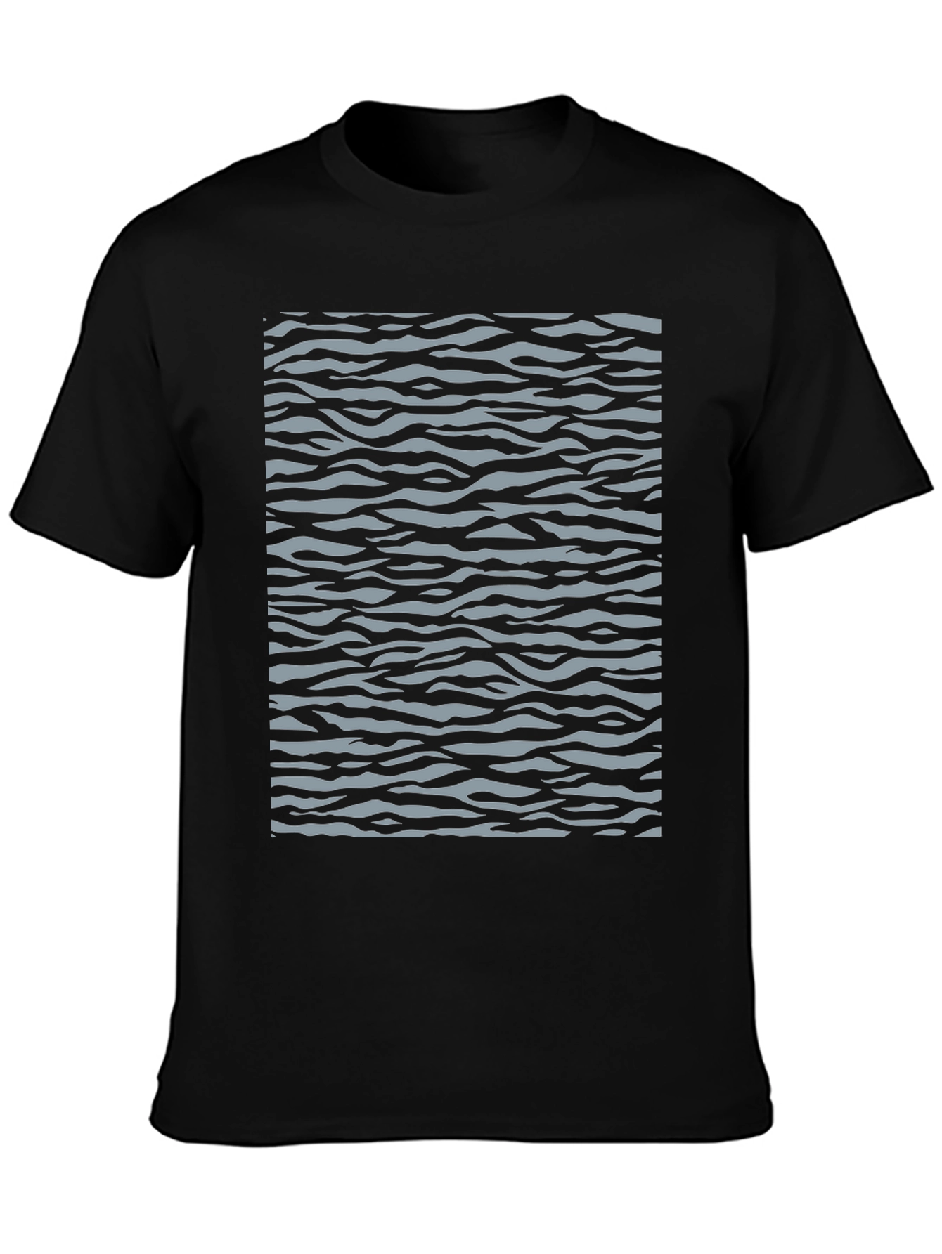 Trendy Zebra Striped Graphic Tee - Black