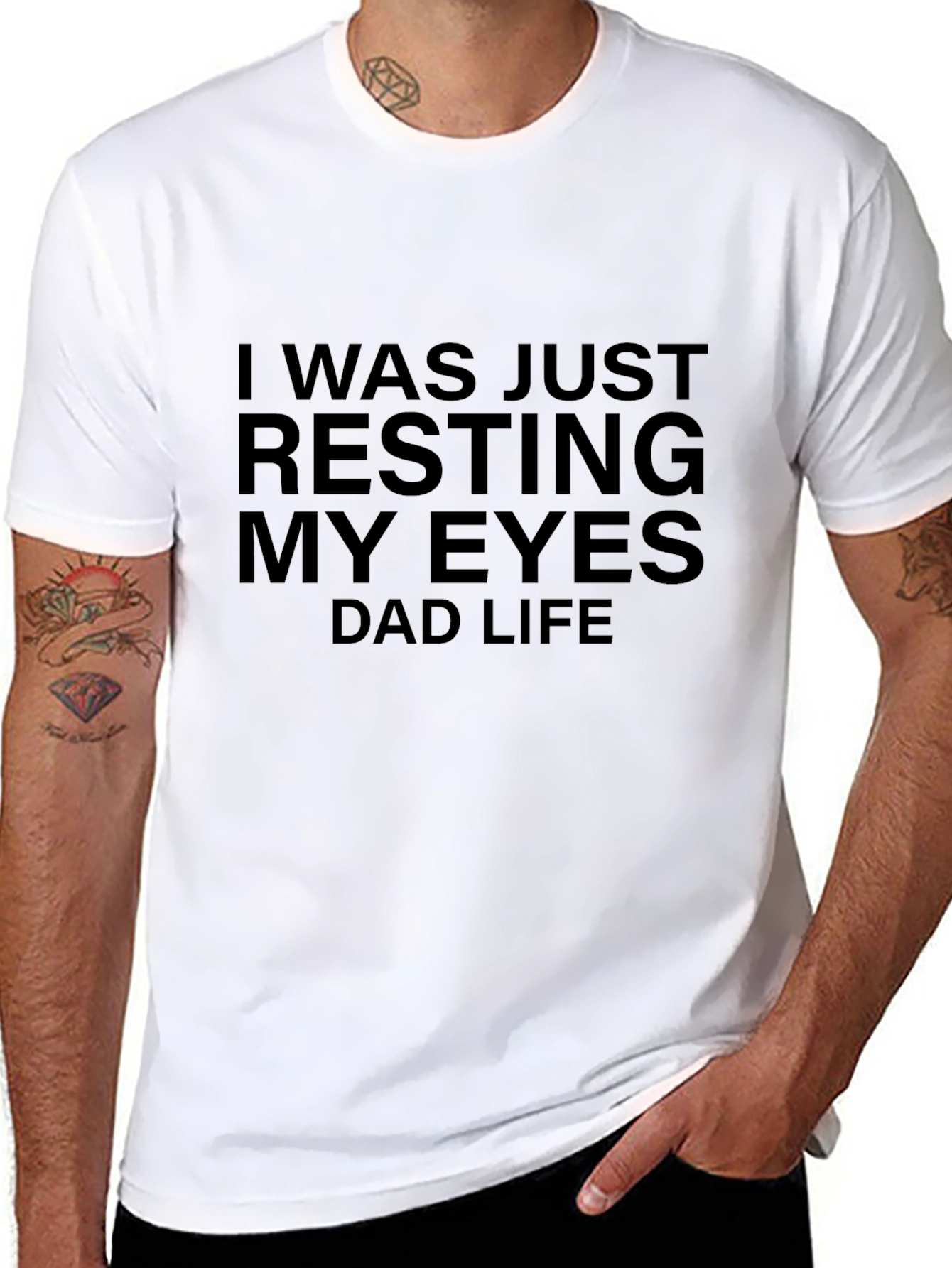 Resting My Eyes Dad Life T-Shirt - Black