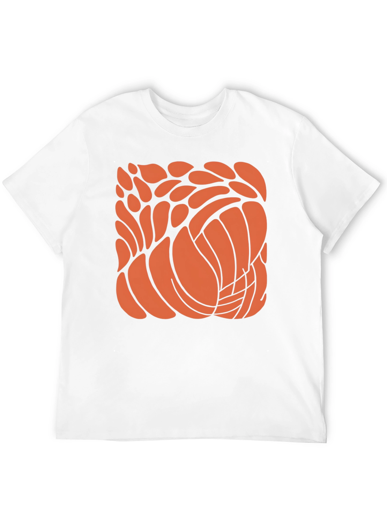 Abstract Orange Design Black T-Shirt