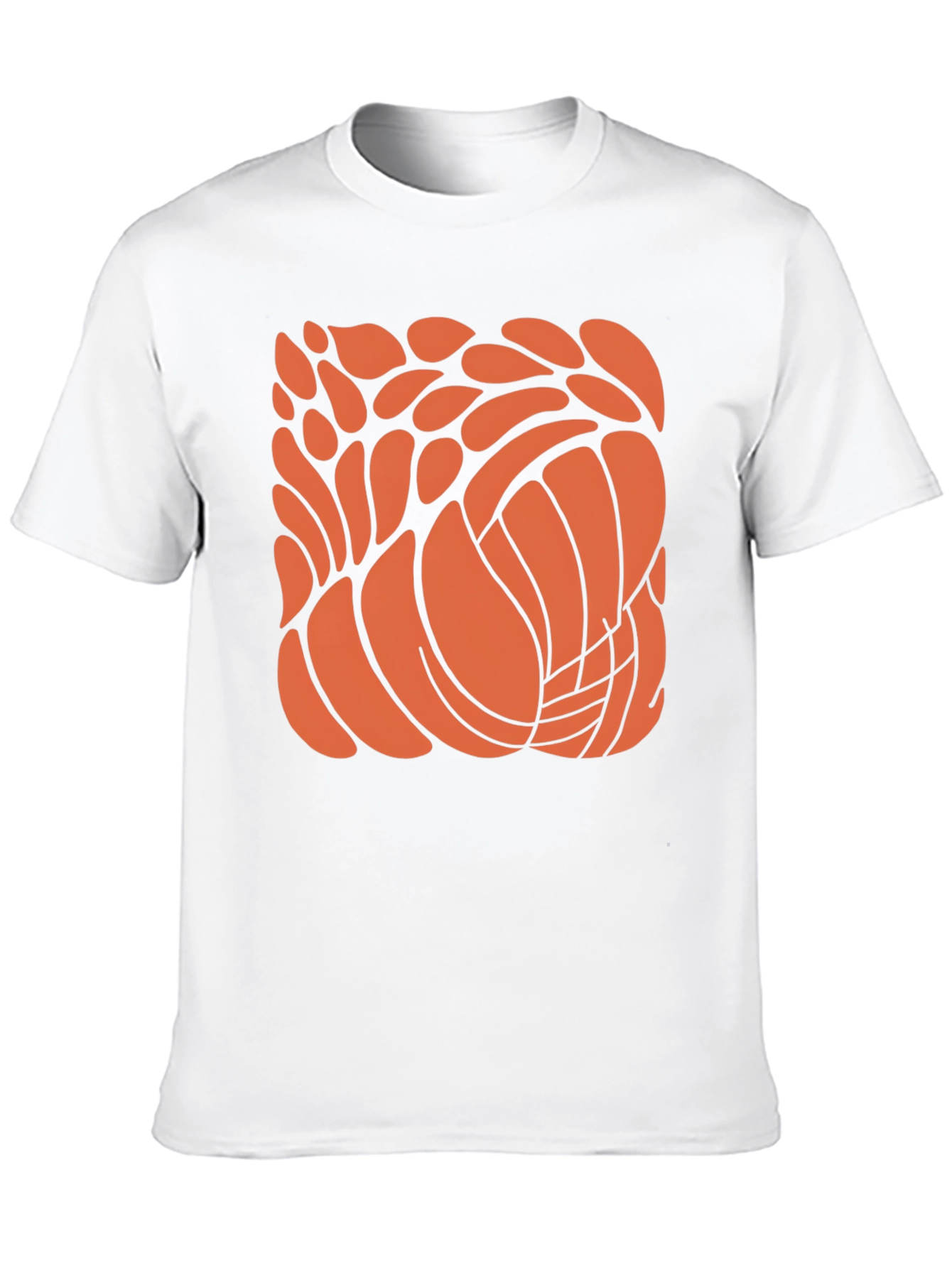 Abstract Orange Design Black T-Shirt