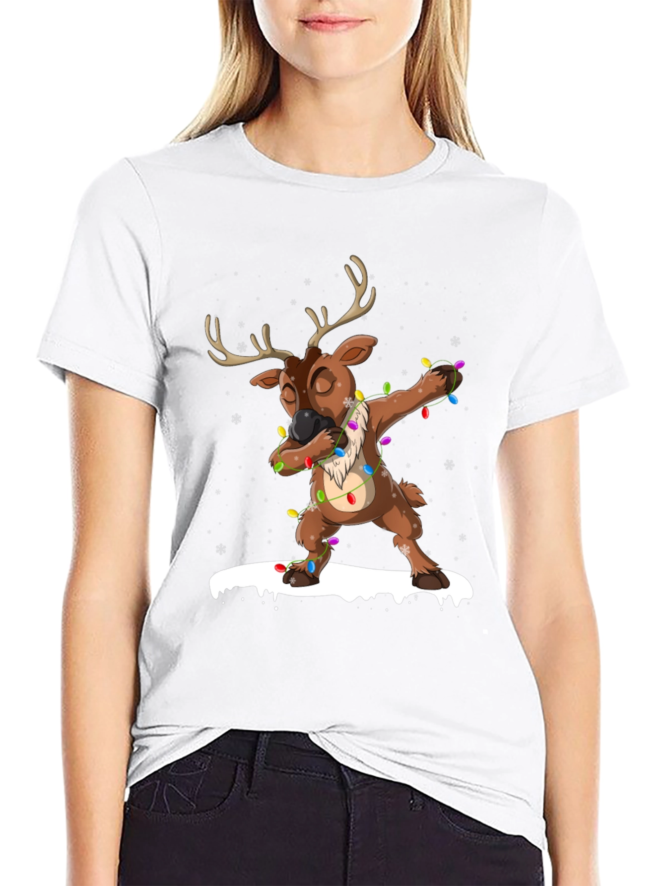Dabbing Reindeer Christmas T-Shirt