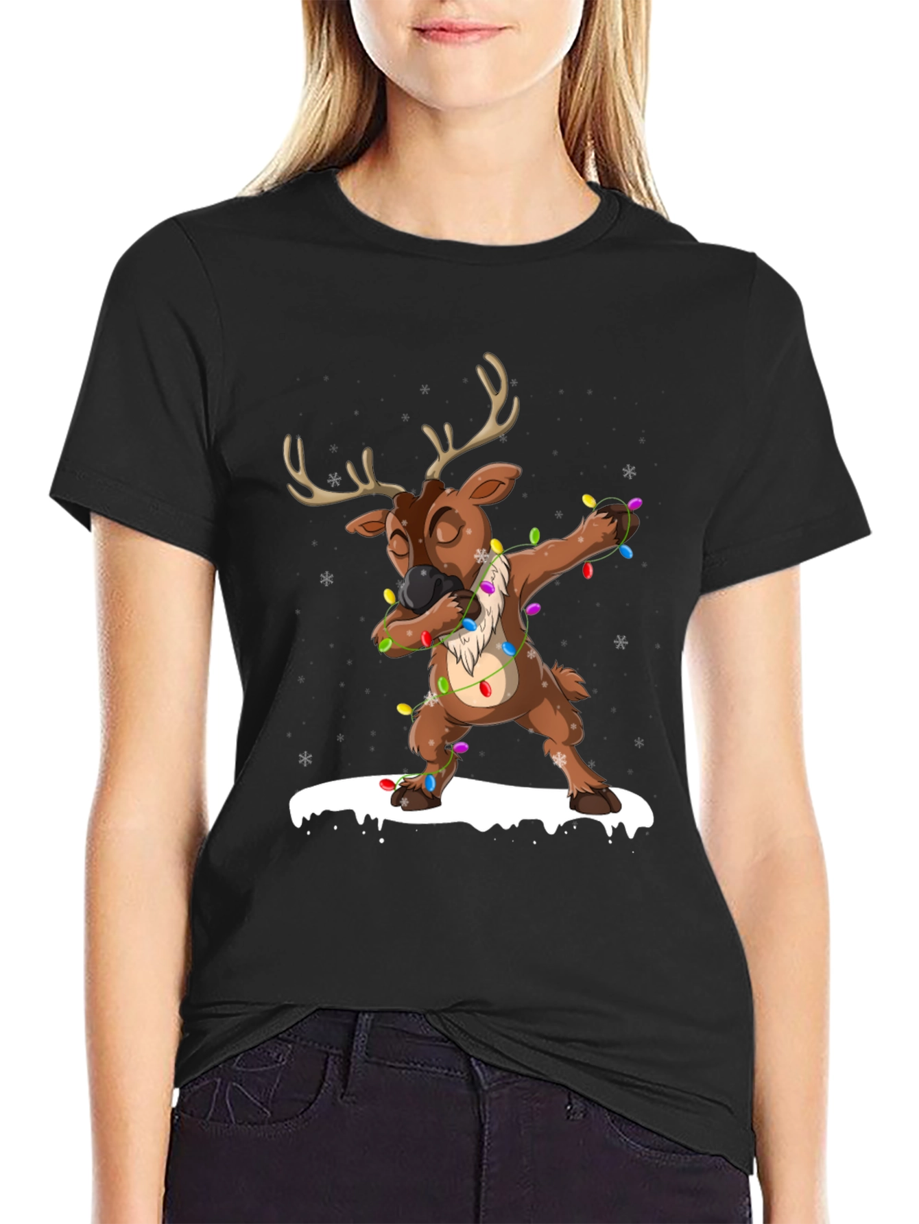 Dabbing Reindeer Christmas T-Shirt