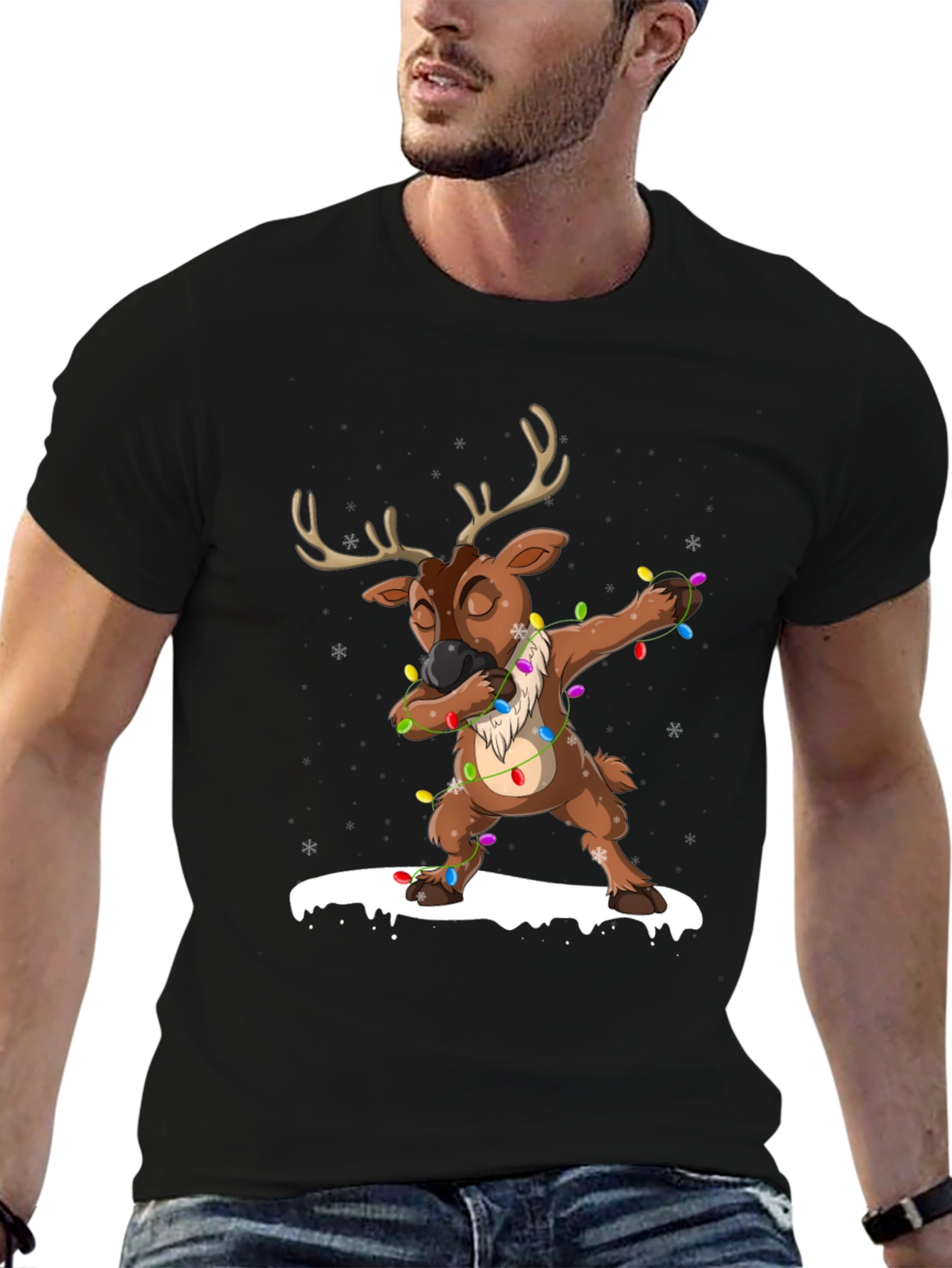 Dabbing Reindeer Christmas T-Shirt