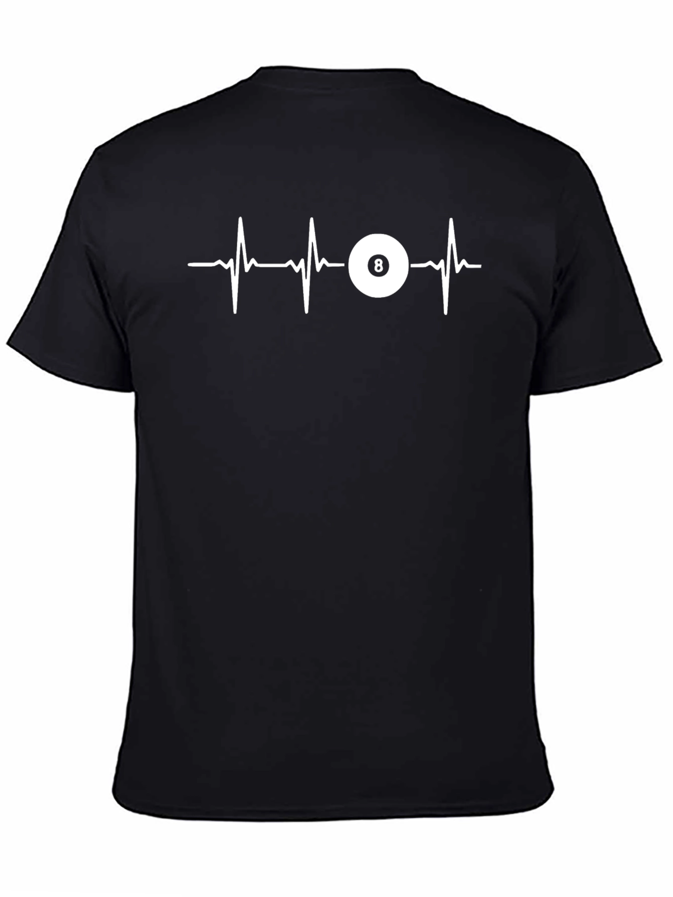 8 Ball Heartbeat Graphic T-Shirt - Black