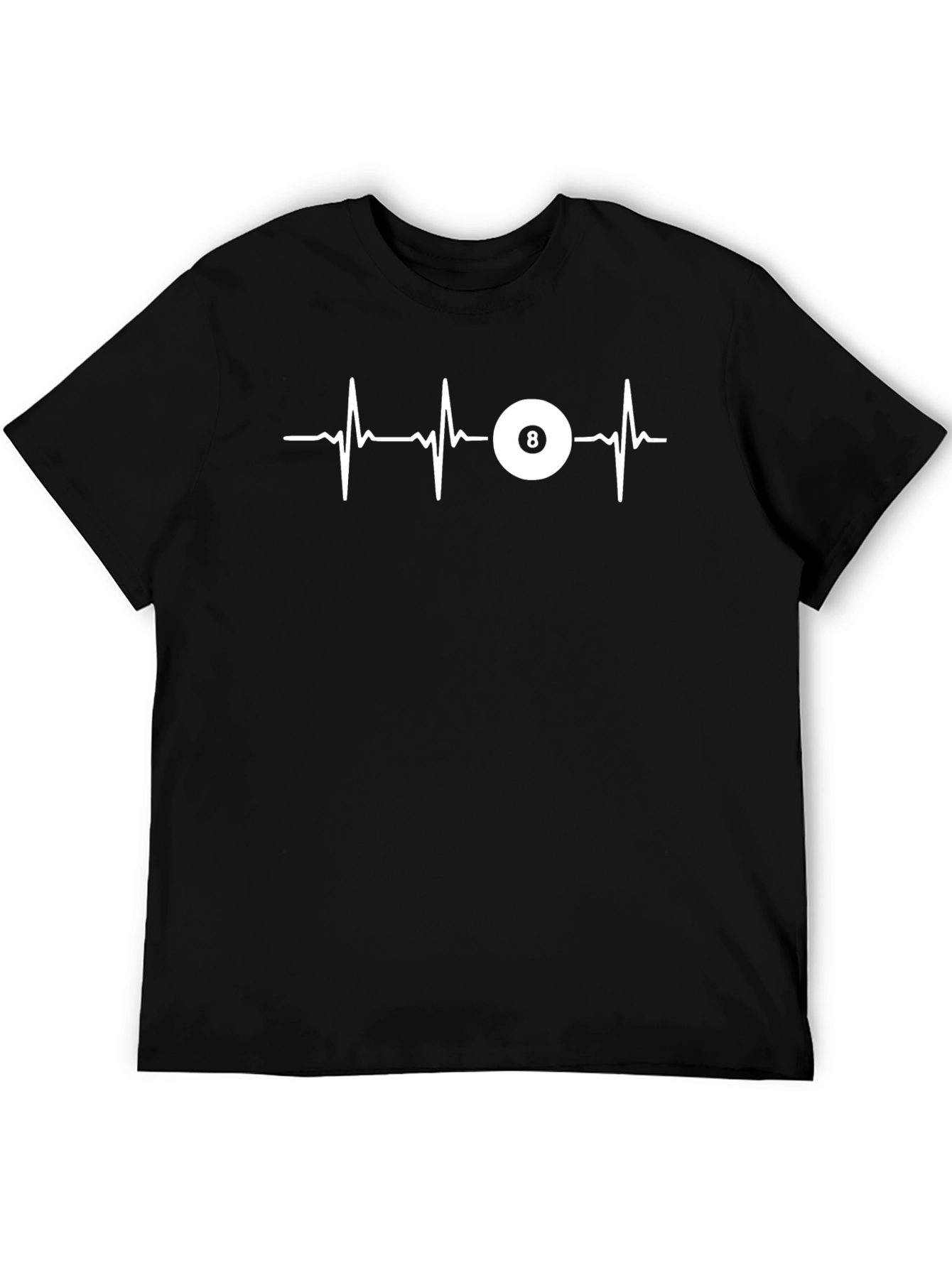 8 Ball Heartbeat Graphic T-Shirt - Black