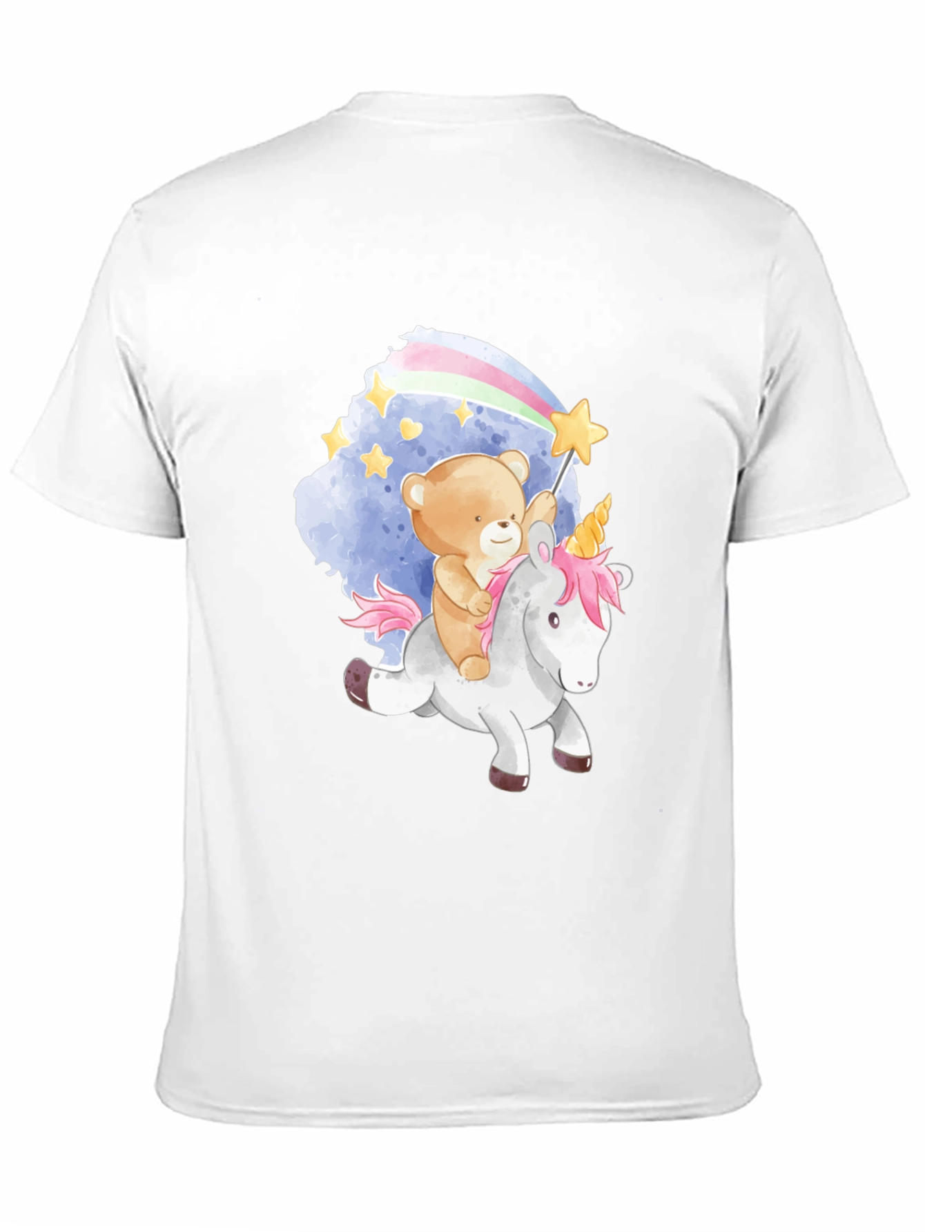 Teddy Bear Riding Unicorn Graphic T-Shirt