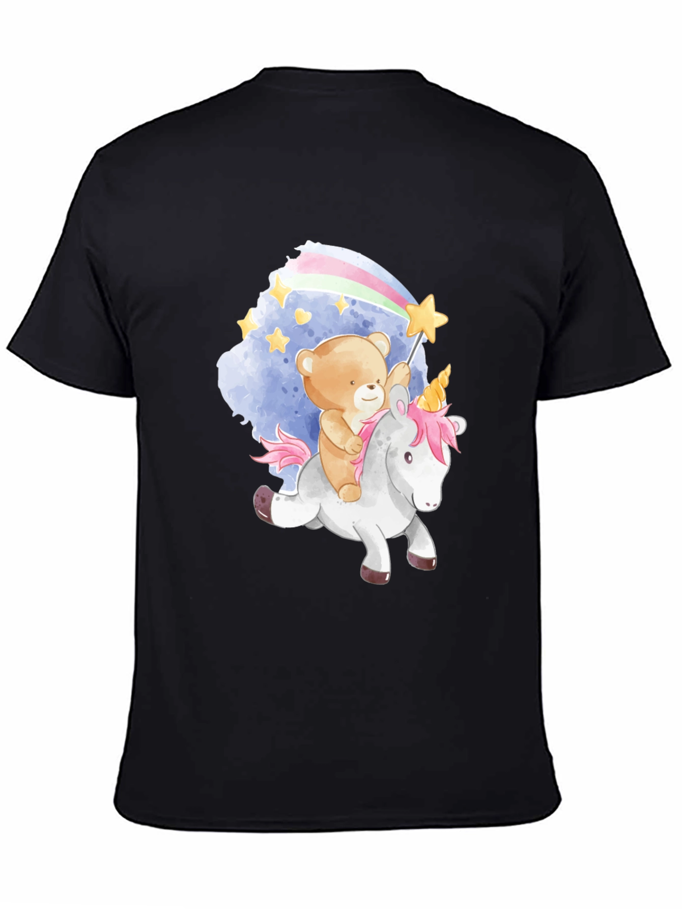 Teddy Bear Riding Unicorn Graphic T-Shirt