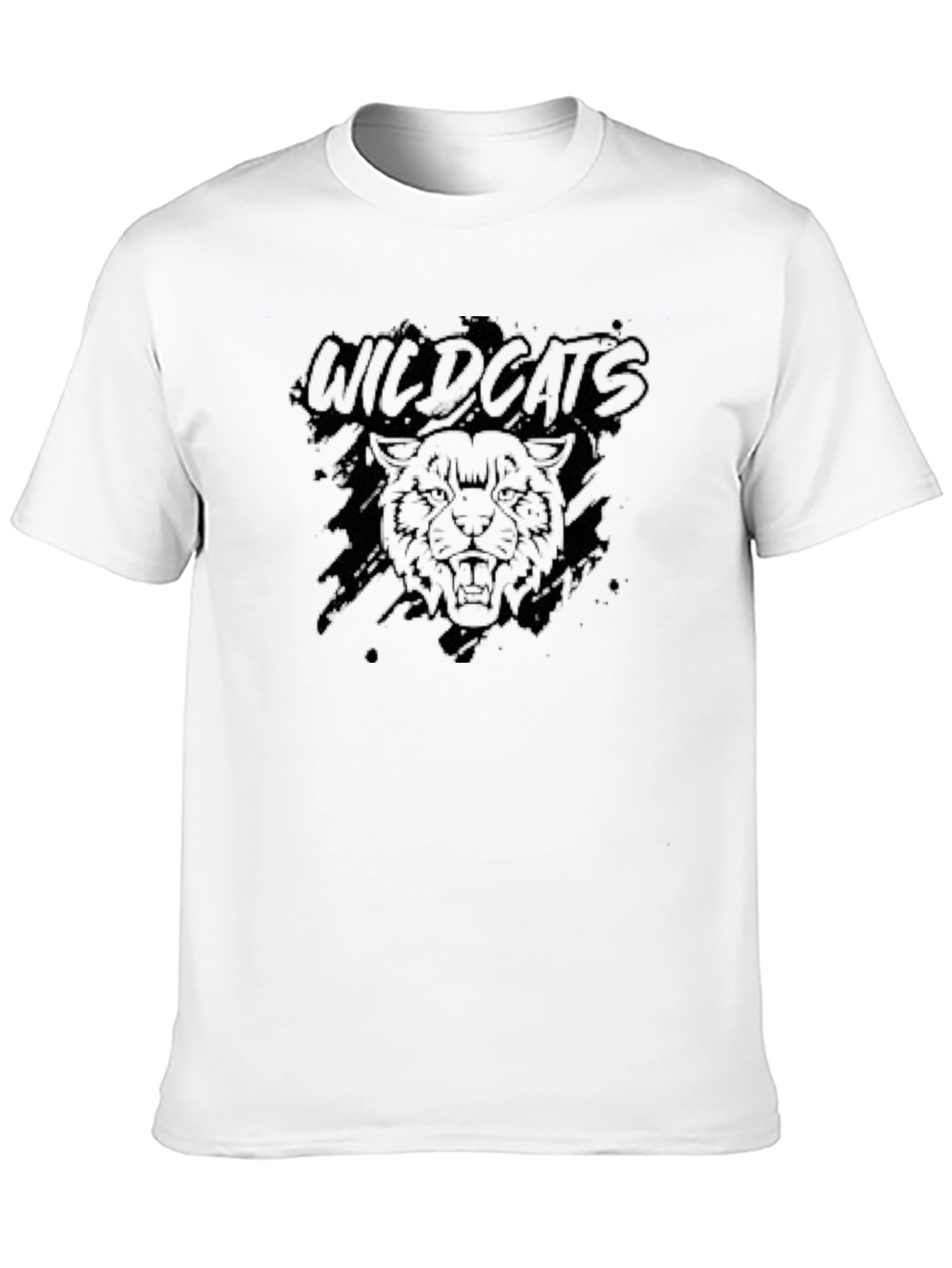 Black Wildcats Graphic Print Mens T-Shirt