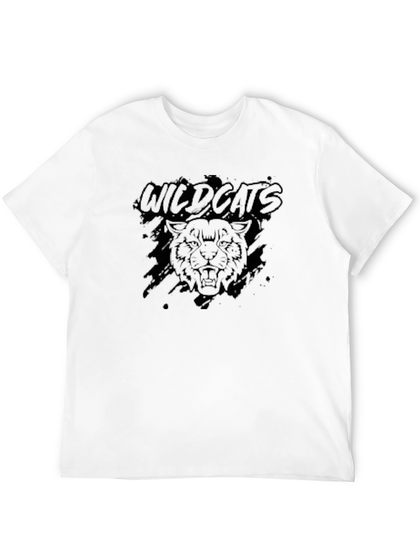 Black Wildcats Graphic Print Mens T-Shirt