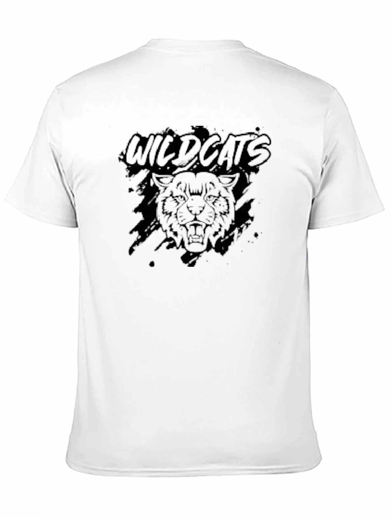 Black Wildcats Graphic Print Mens T-Shirt
