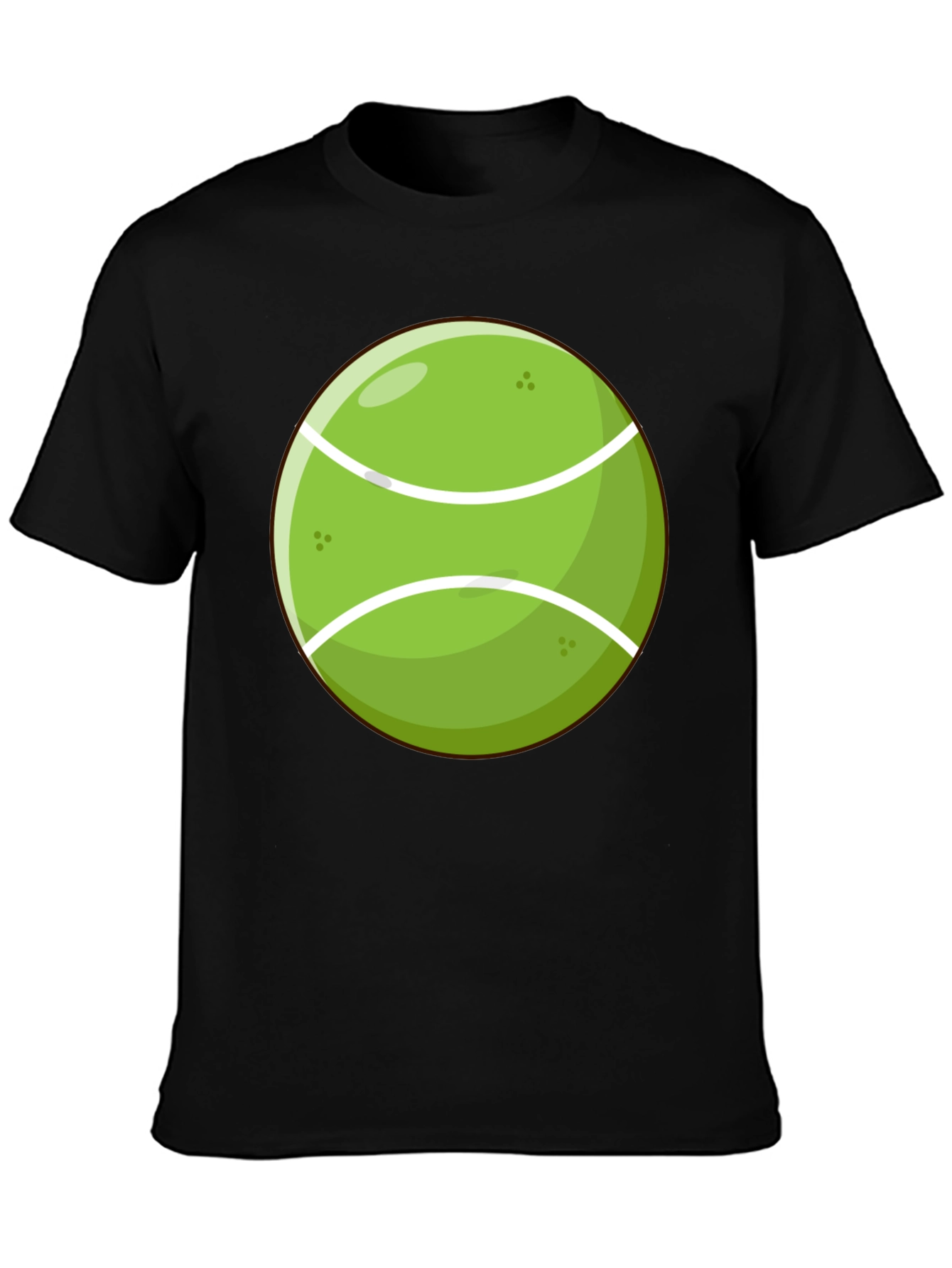 Tennis Ball Graphic Tee - Black Cotton Shirt