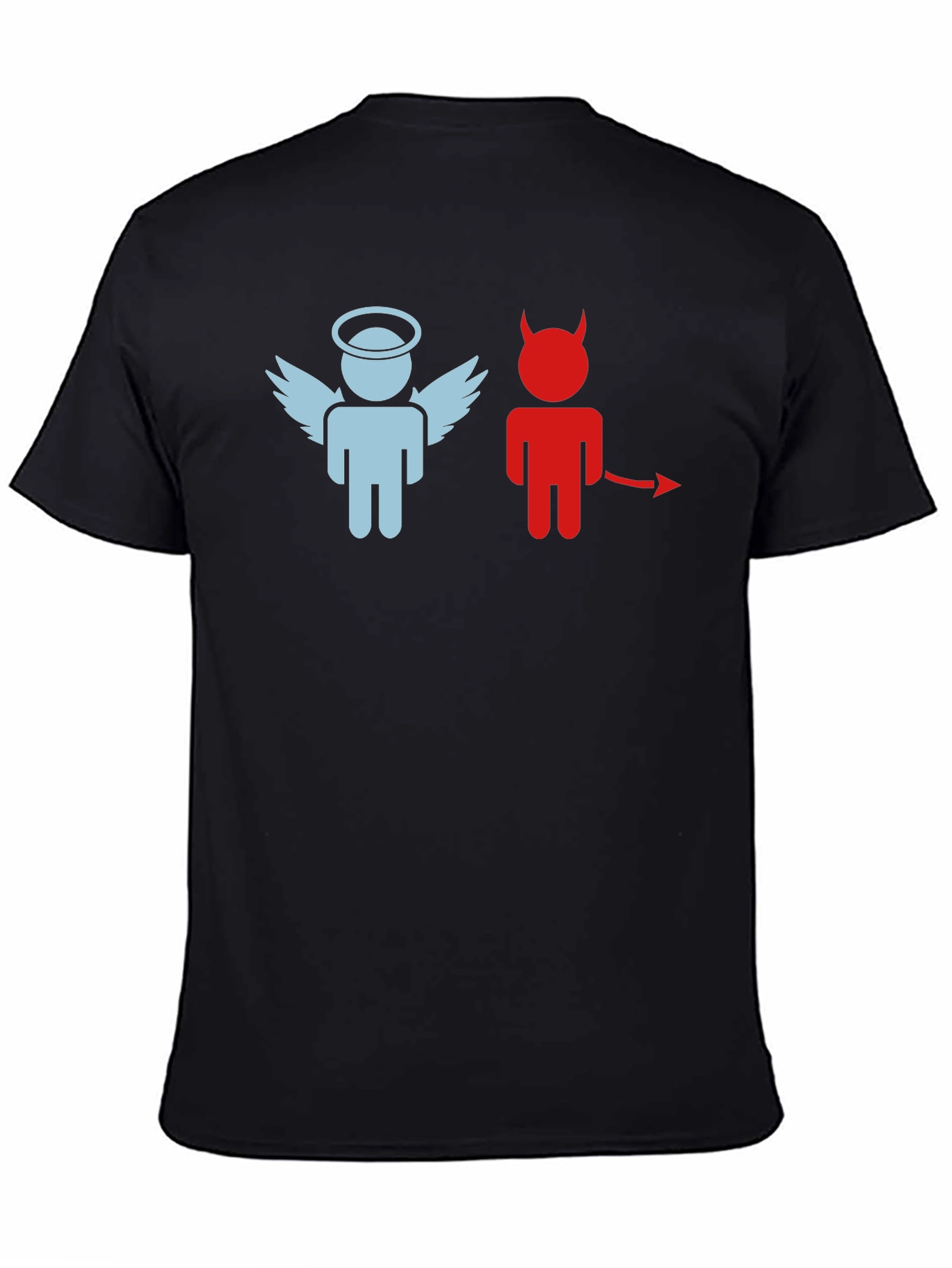 Angel and Devil Graphic T-Shirt - Black