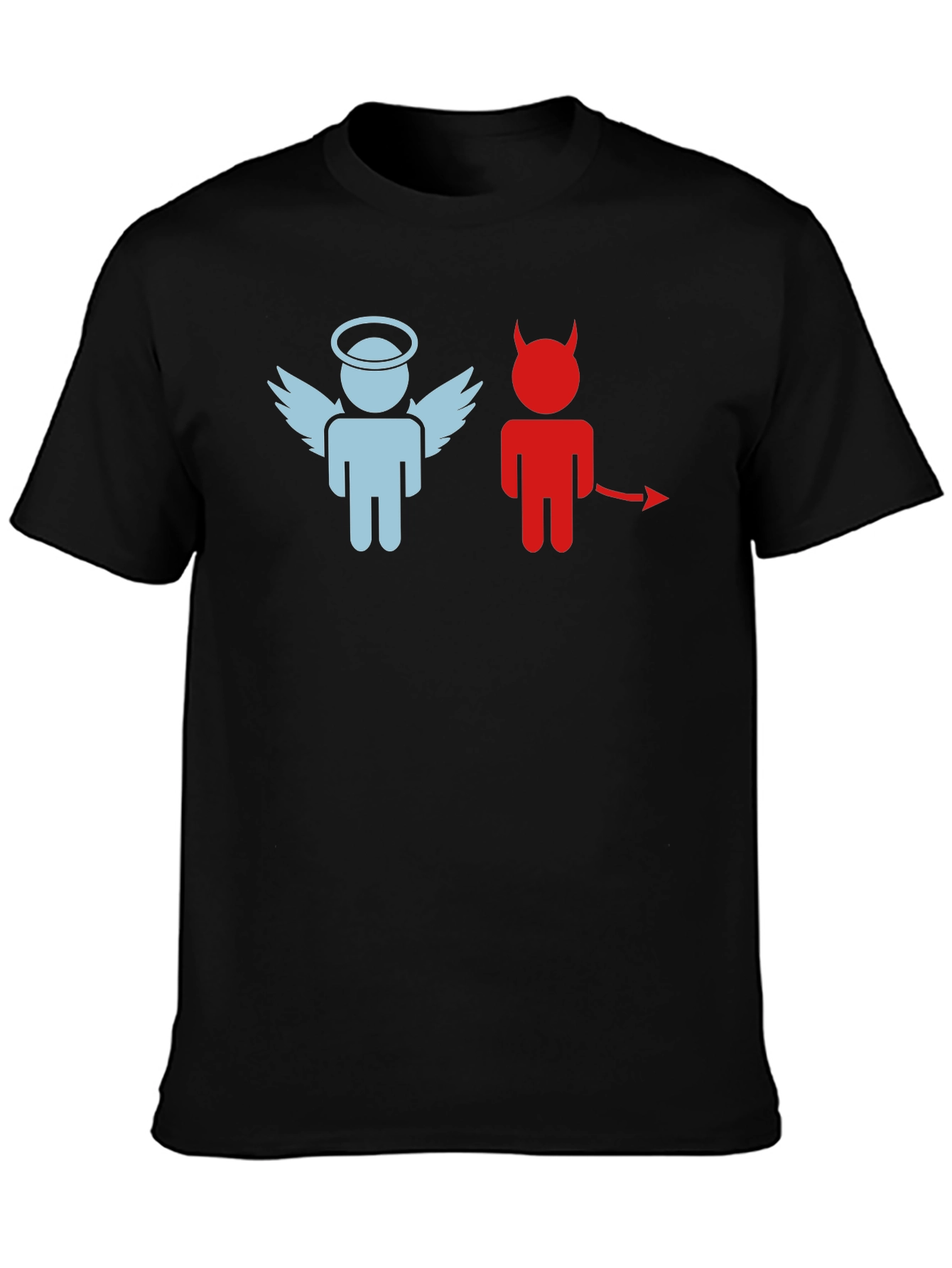 Angel and Devil Graphic T-Shirt - Black