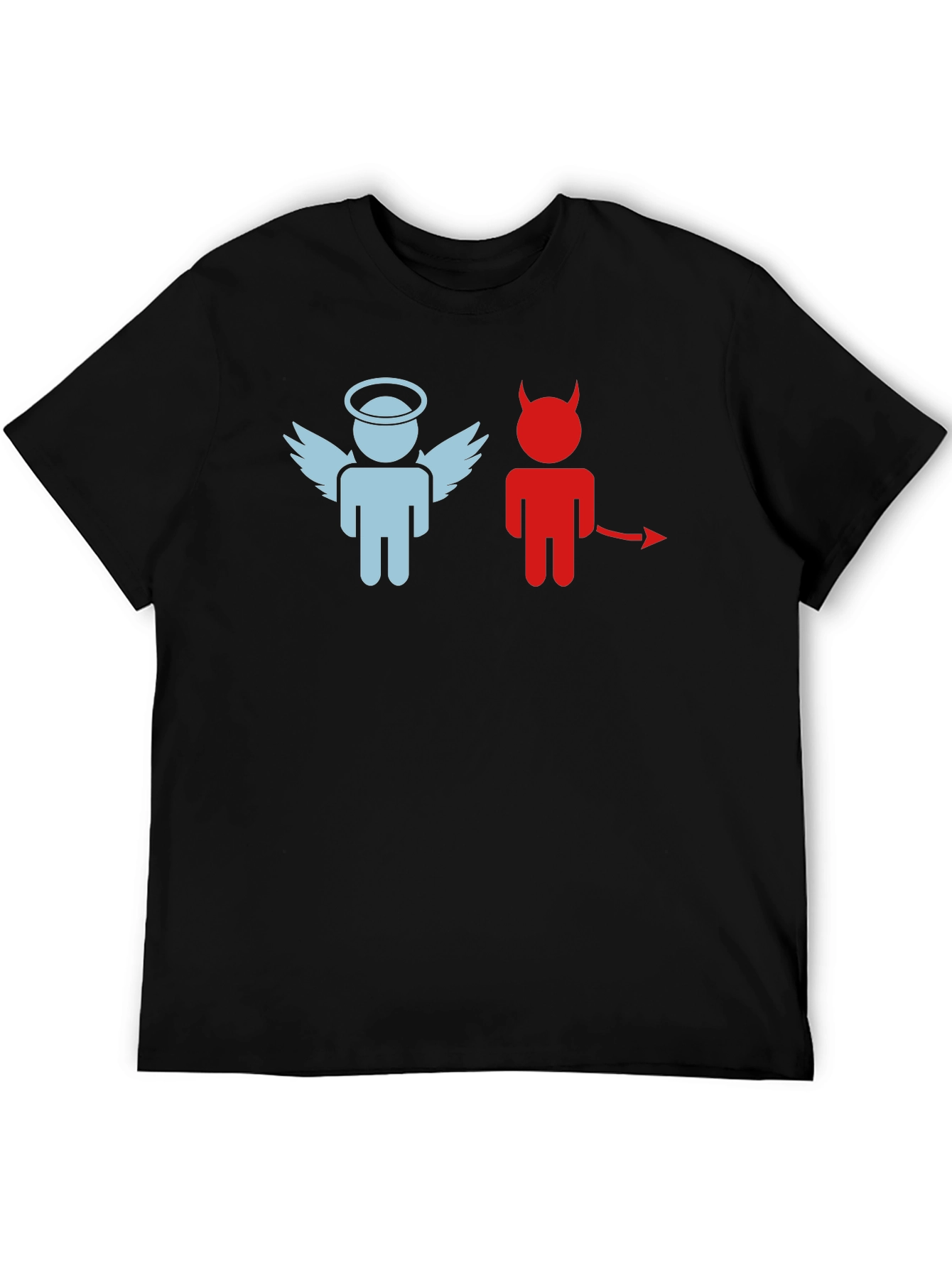 Angel and Devil Graphic T-Shirt - Black