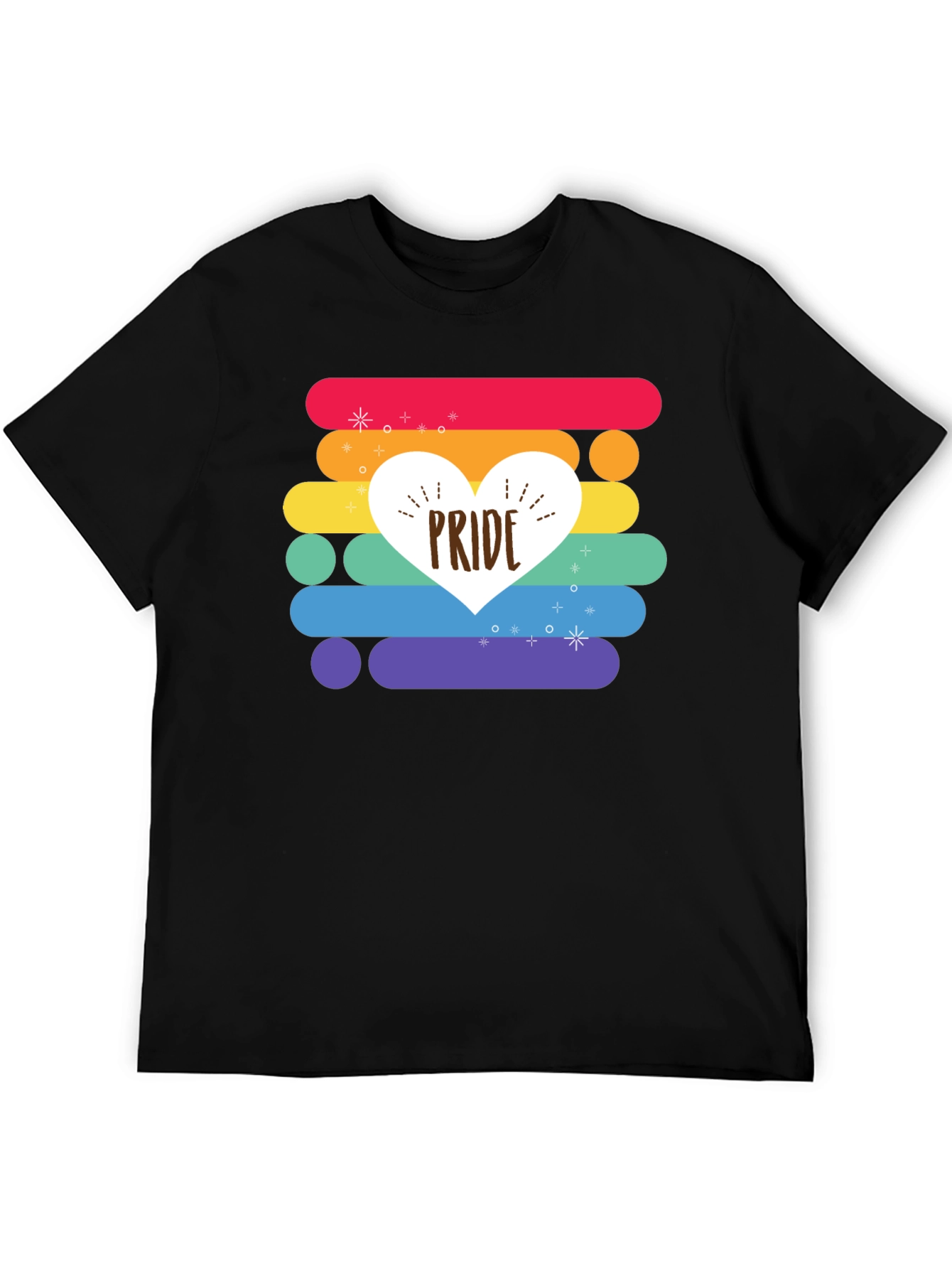 Pride Heart Rainbow Striped T-Shirt