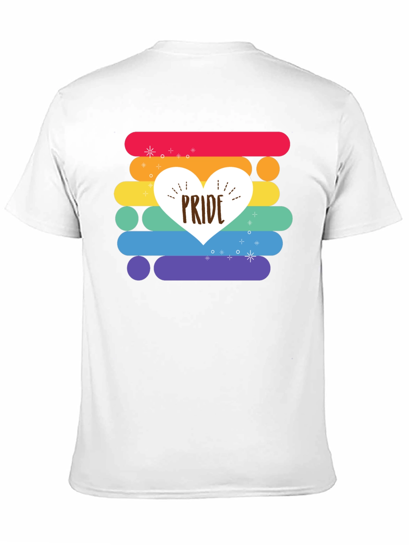 Pride Heart Rainbow Striped T-Shirt