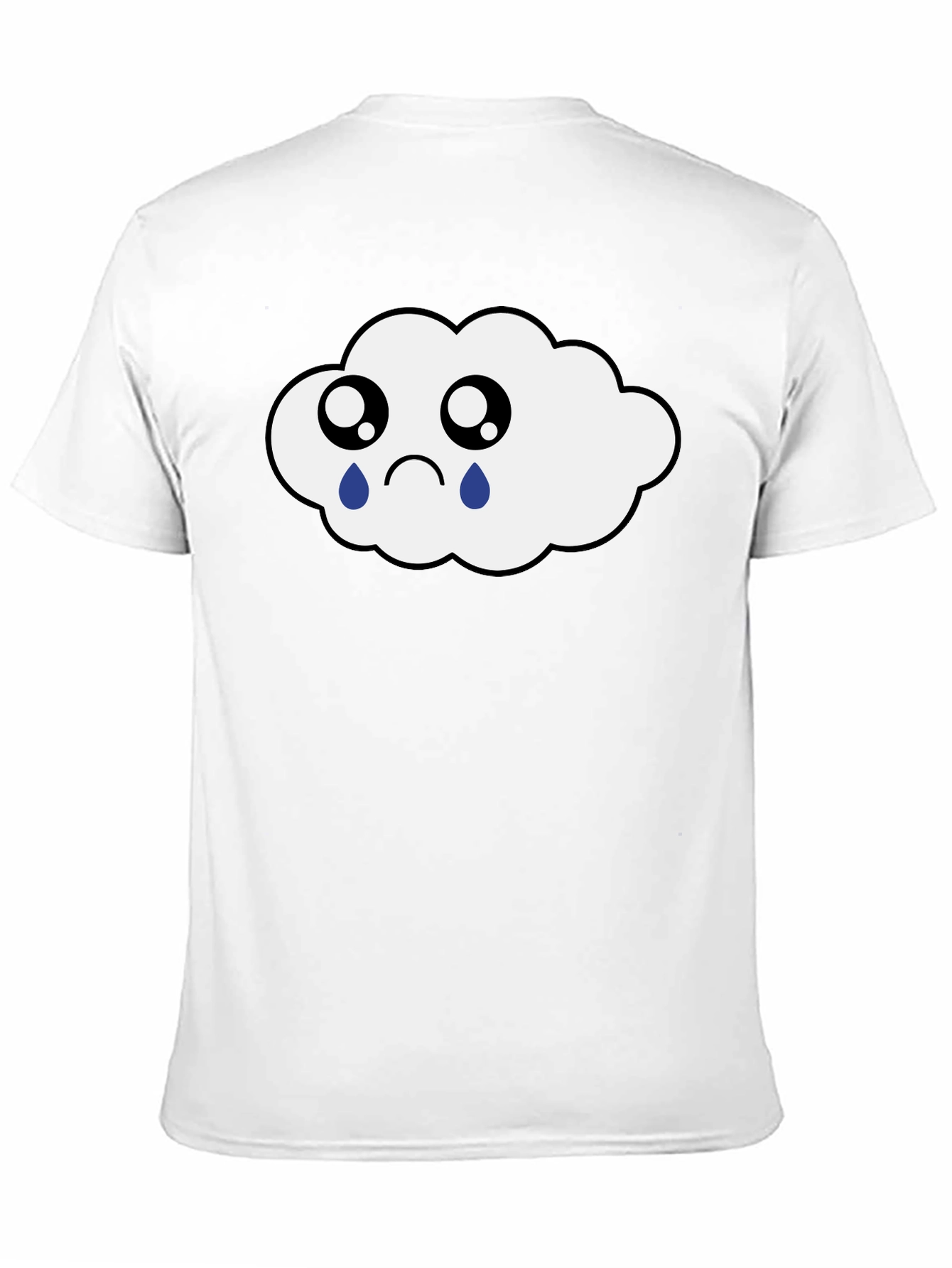 Sad Cloud Graphic Tee - Black Cotton T-Shirt