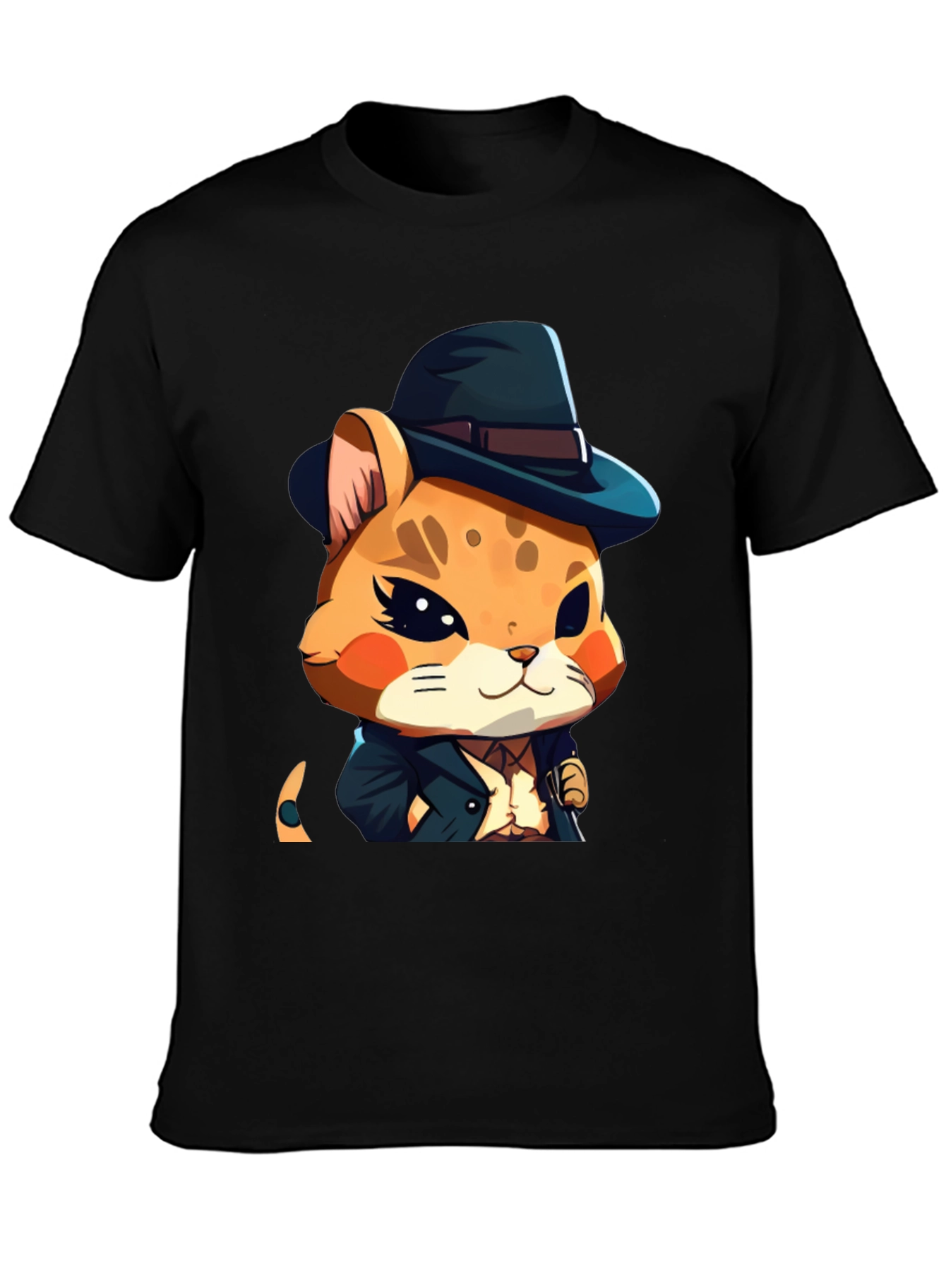 Dapper Hamster Cartoon Graphic Tee - Black