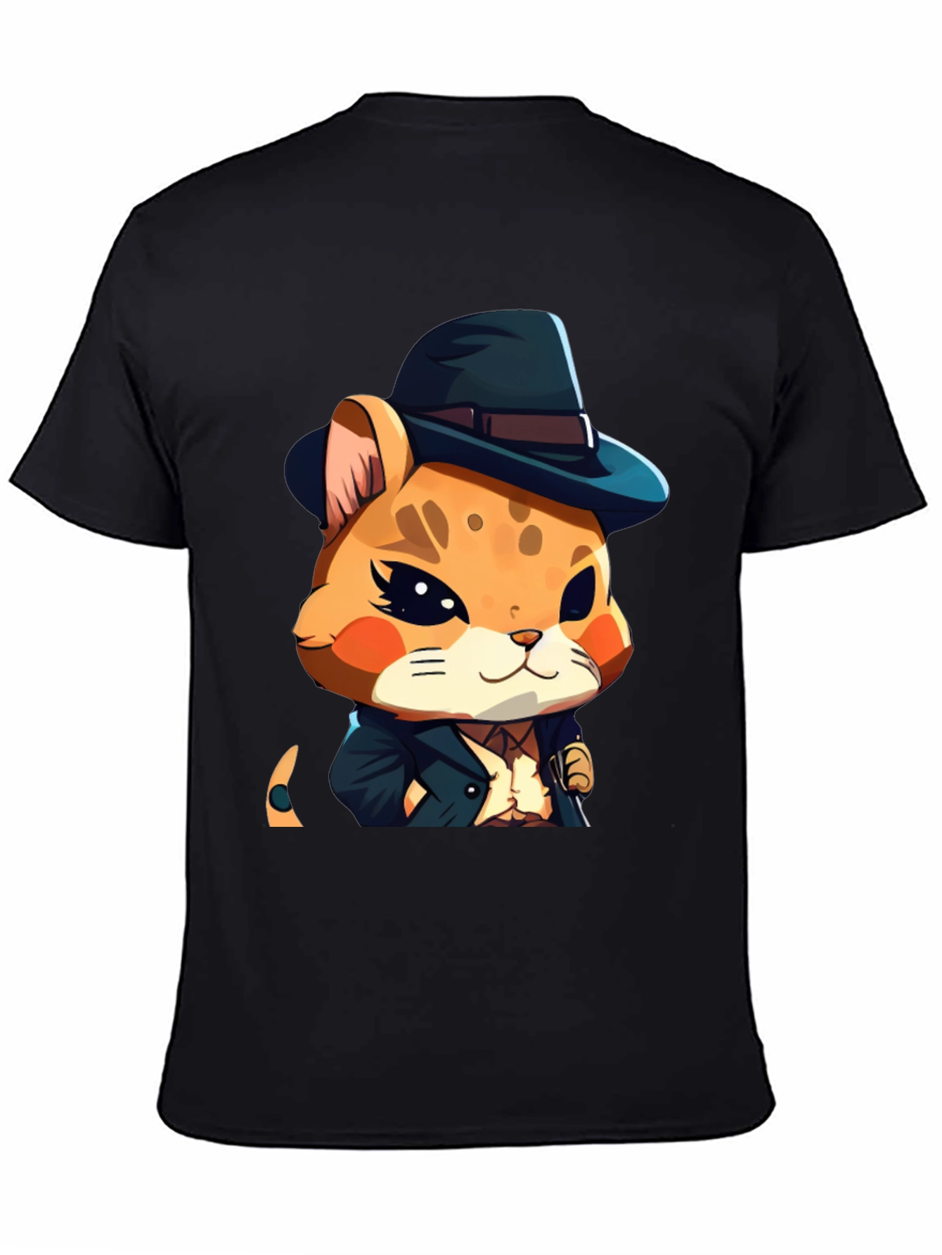 Dapper Hamster Cartoon Graphic Tee - Black