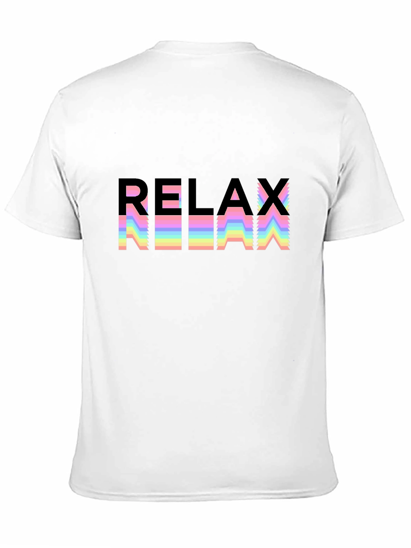 Relax Rainbow Graphic Black T-Shirt