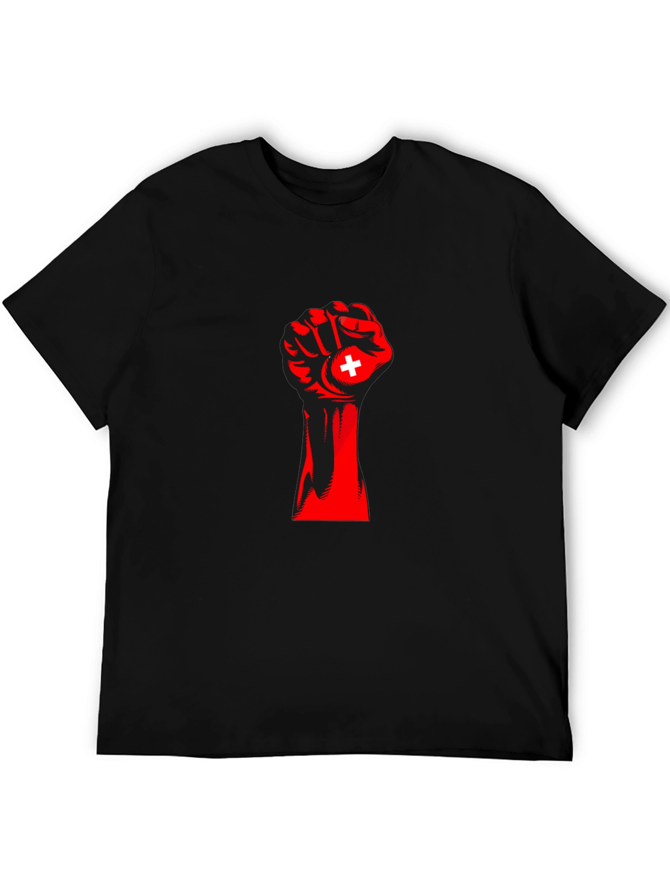 Red Fist Switzerland Flag Graphic Tee