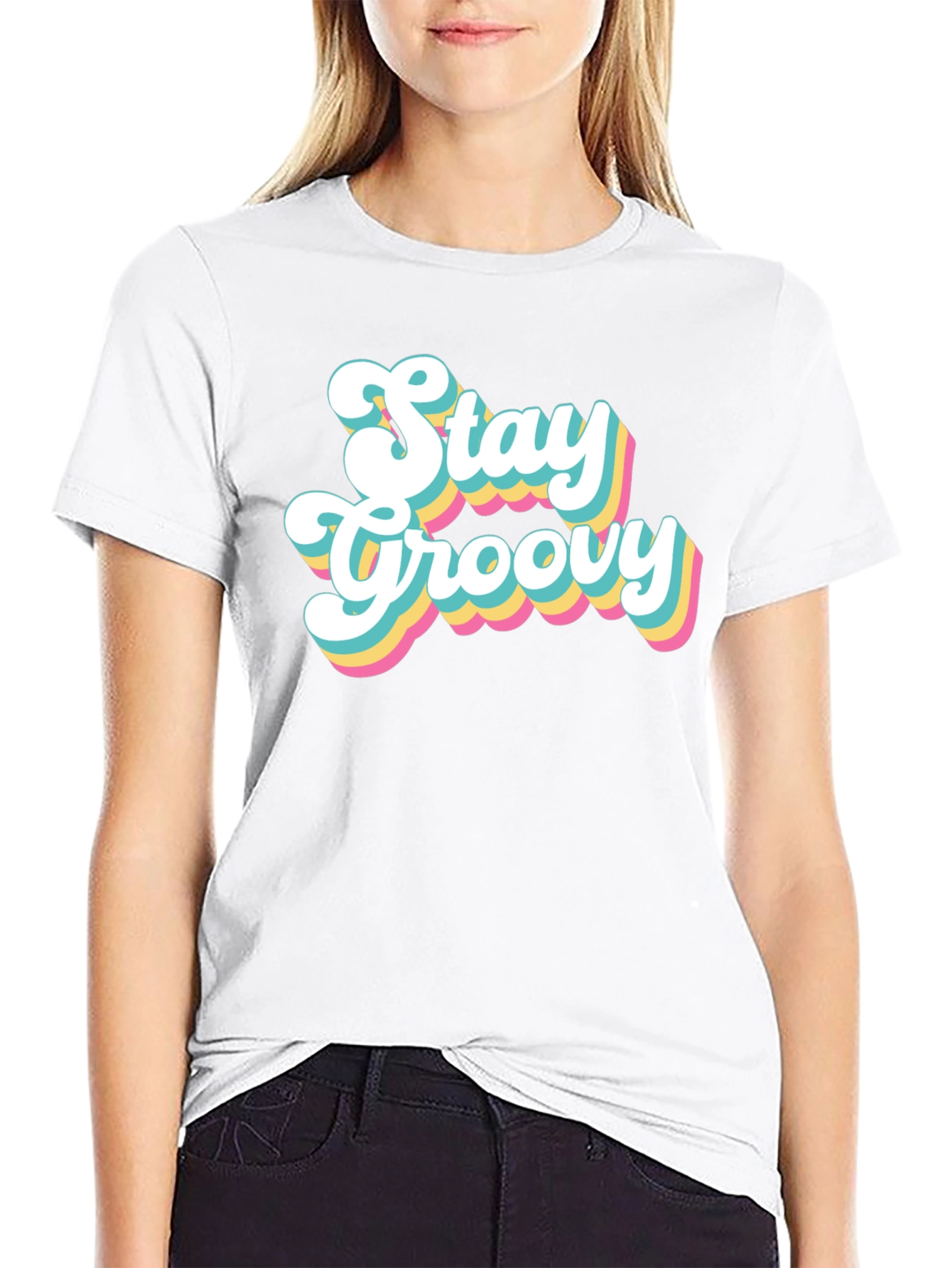 Stay Groovy Retro T-Shirt - Black