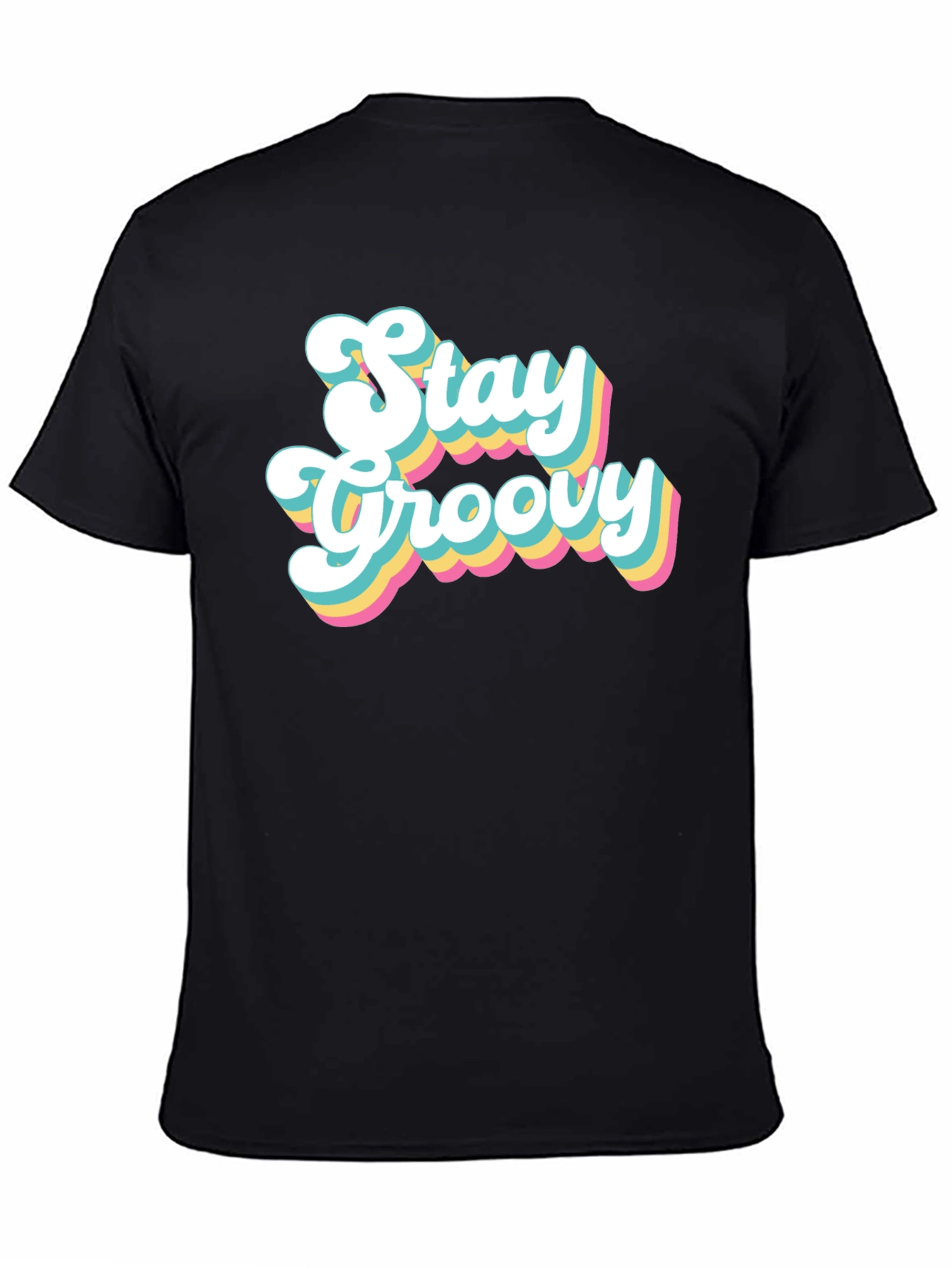 Stay Groovy Retro T-Shirt - Black