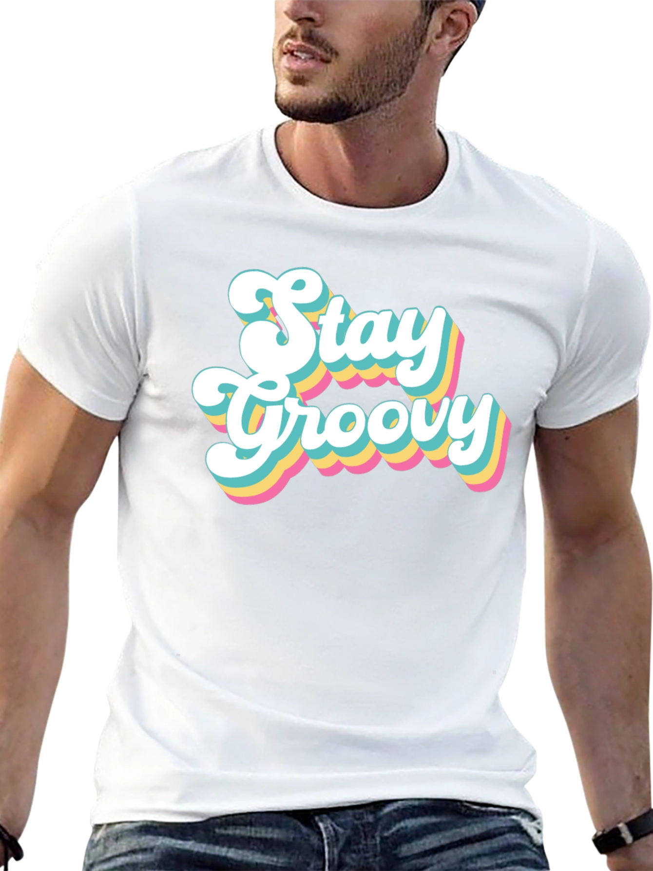 Stay Groovy Retro T-Shirt - Black