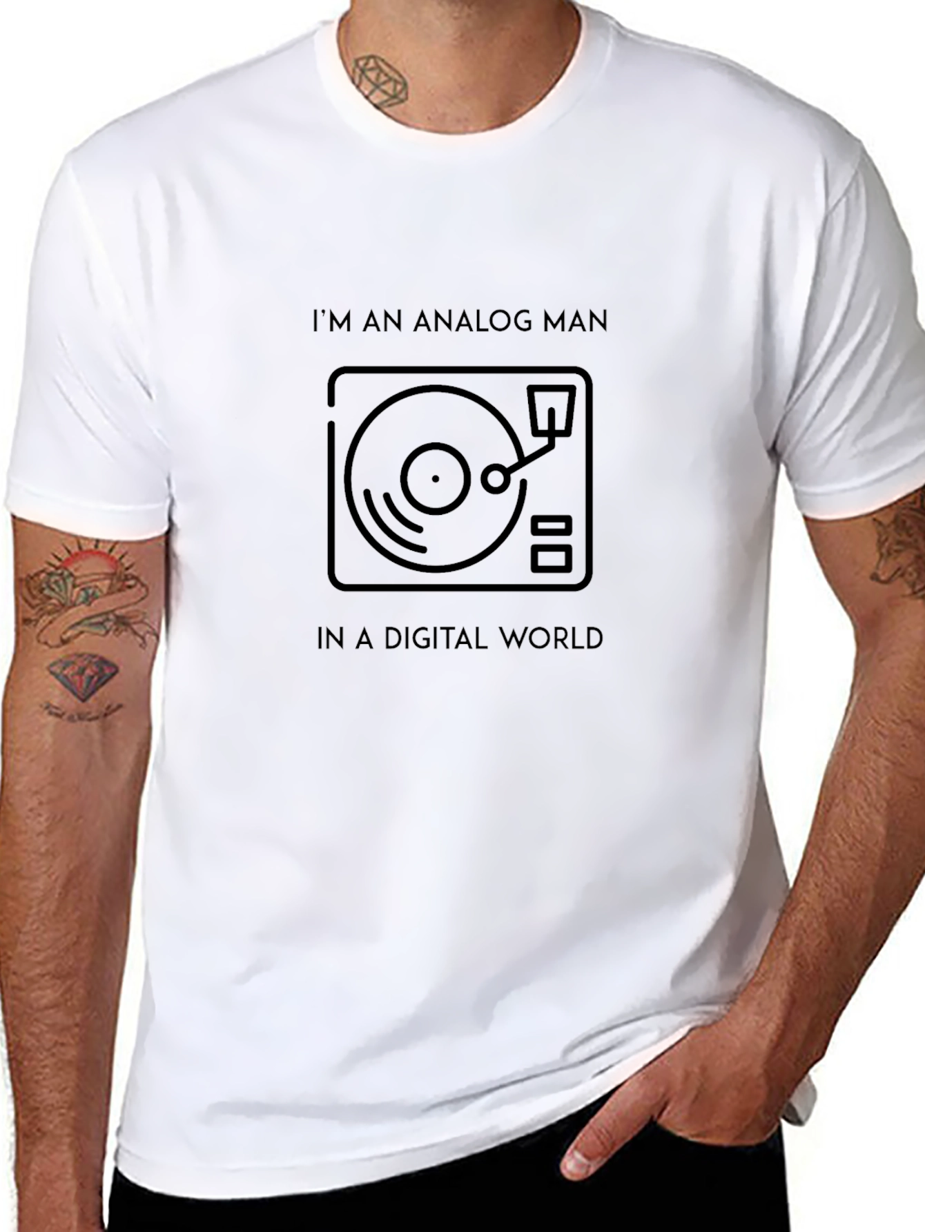 Analog Man T-Shirt - Retro Turntable Design