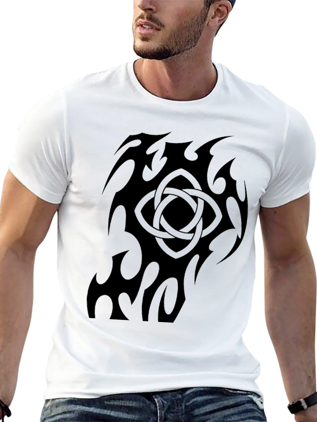Black Celtic Knot Tribal Graphic T-Shirt