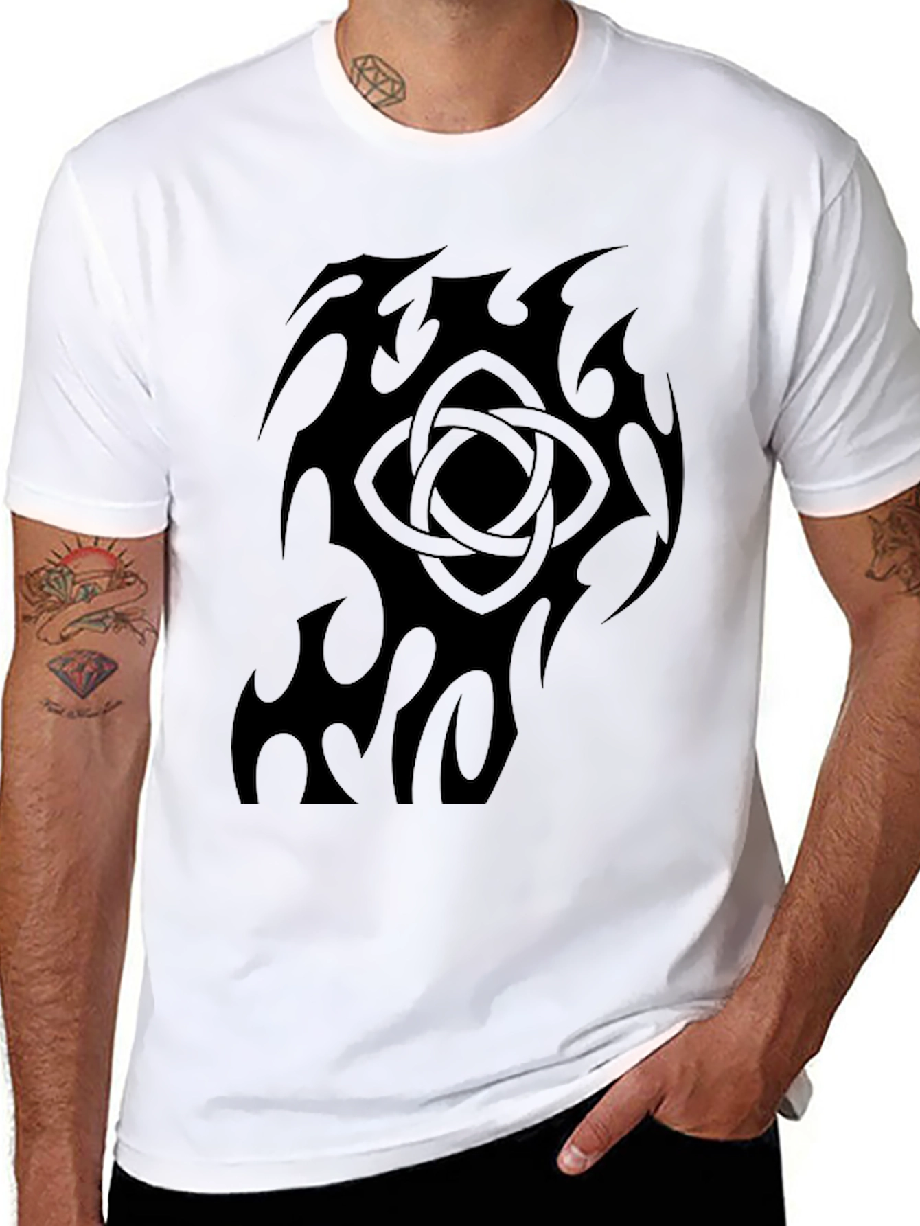 Black Celtic Knot Tribal Graphic T-Shirt