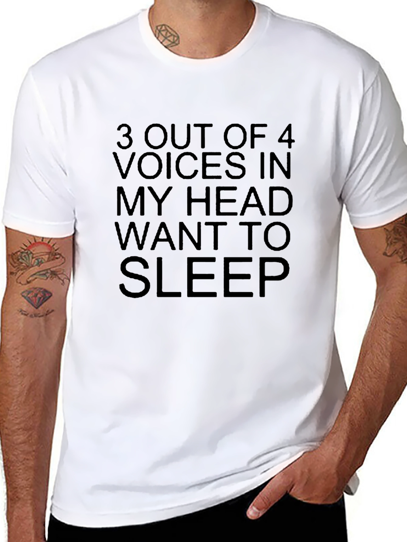 Sleepy Voices Black T-Shirt - Funny Slogan Tee